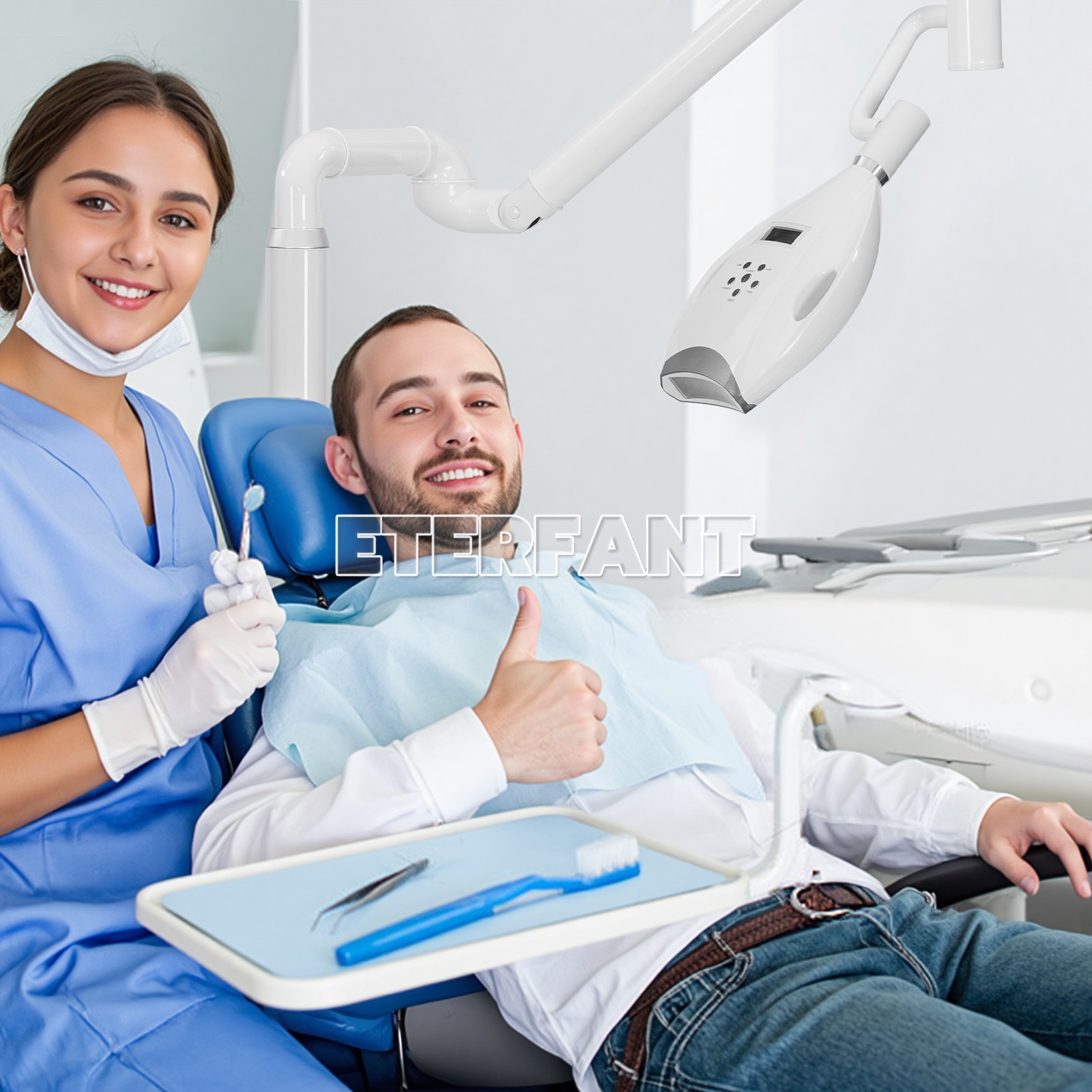 Dental Mobile Teeth Whitening Light Lamp Teeth Machine Blue/Red/Purple Light