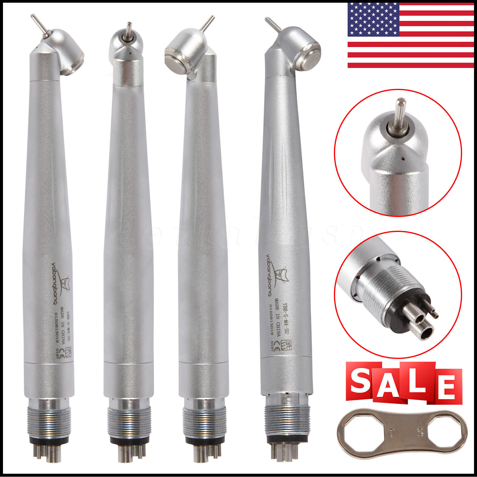 Dental 45 Degree Surgical High Speed Handpiece Push Button 4Hole yabangbang WCA4