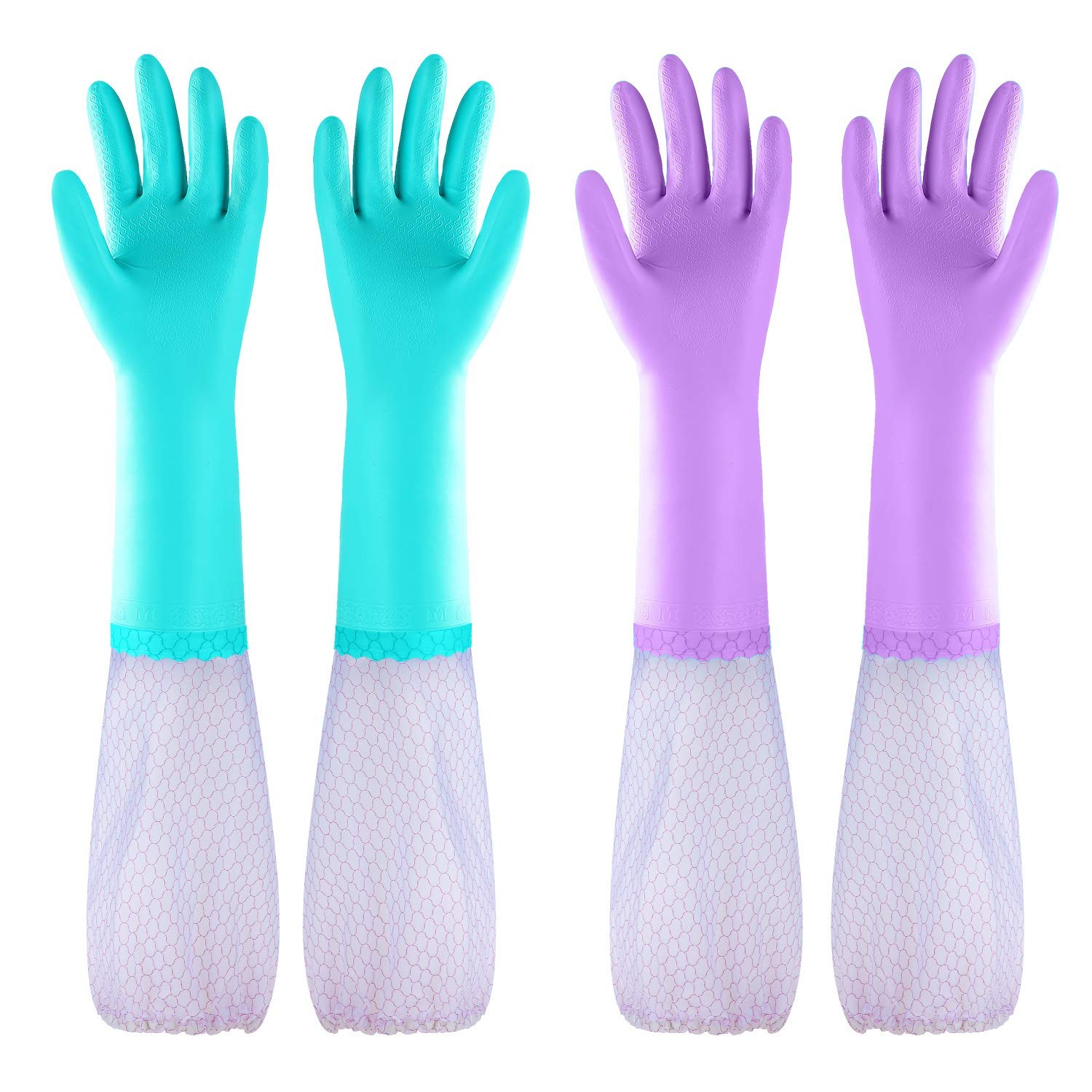 Elgood Reusable Long Sleeve Dishwashing Cleaning Gloves with Latex Free