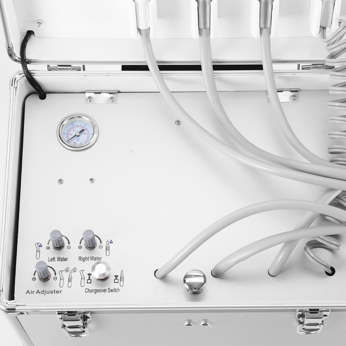 Portable Dental Mobile Delivery Unit Rolling Case Air Compressor Suction System