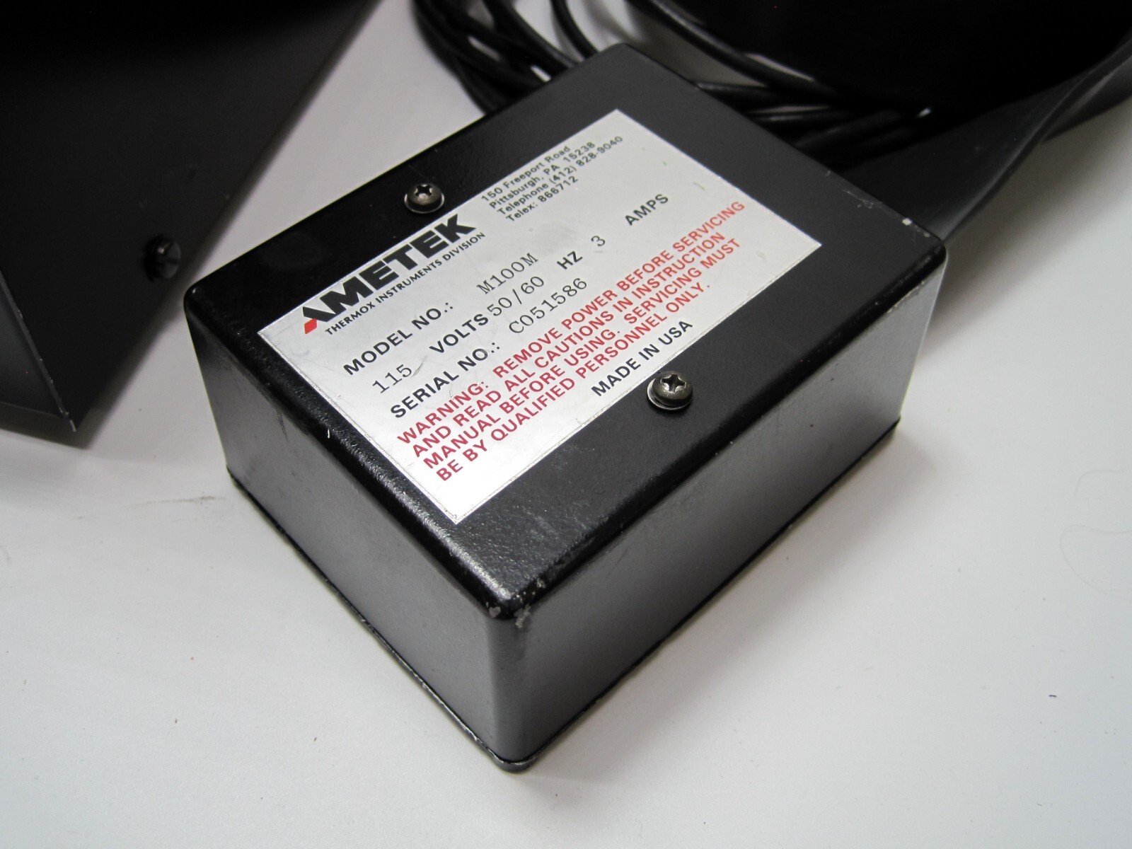 Ametek Dycor M100M Quadrupole Gas Analyzer W/Cables
