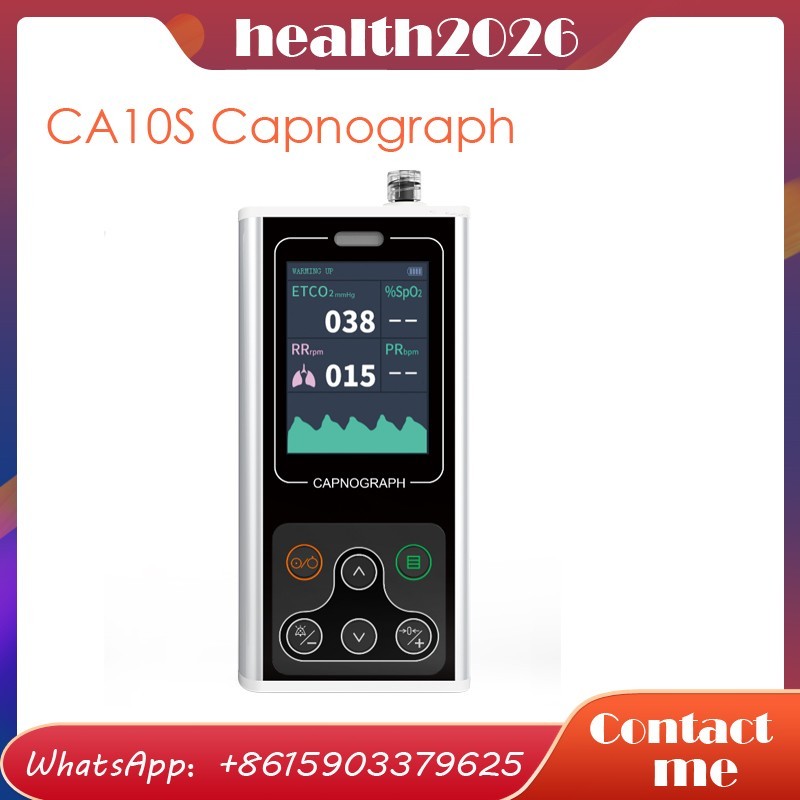 Handheld CO2 Patient Monitor Sidestream ETCO2 Capnograph SPO2 Rechargeable