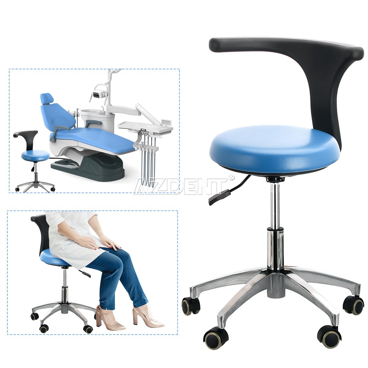 FDA Unidad de Silla Dental Sillon Motor DC Cuero Duro PU TJ2688-A1