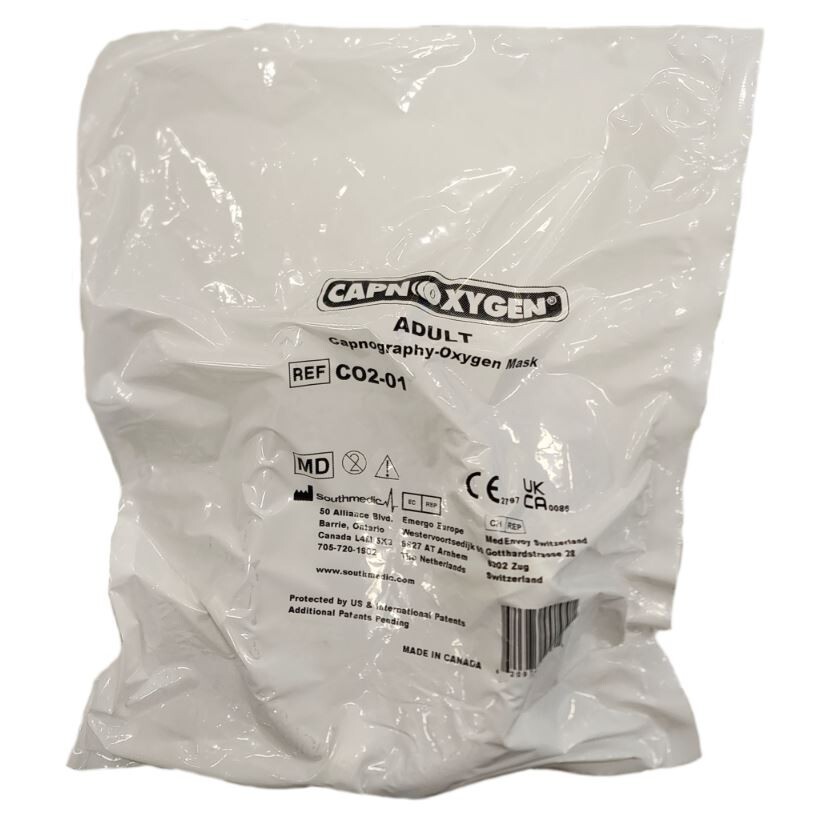 *1-Piece* Capnoxygen Capnography ETCO2 Oxygen Mask Adult Clear C02-01