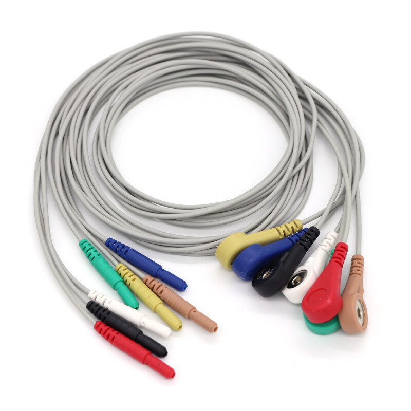 ECG Holter Cable 7-lead EKG Snap wire for Patient Monitor。DIN1.5mm
