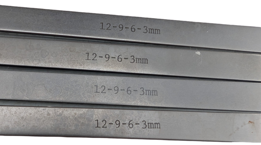 H & H Co Osteotome Lot of 4 20-0228 8mm Thin 7in Dental Oral