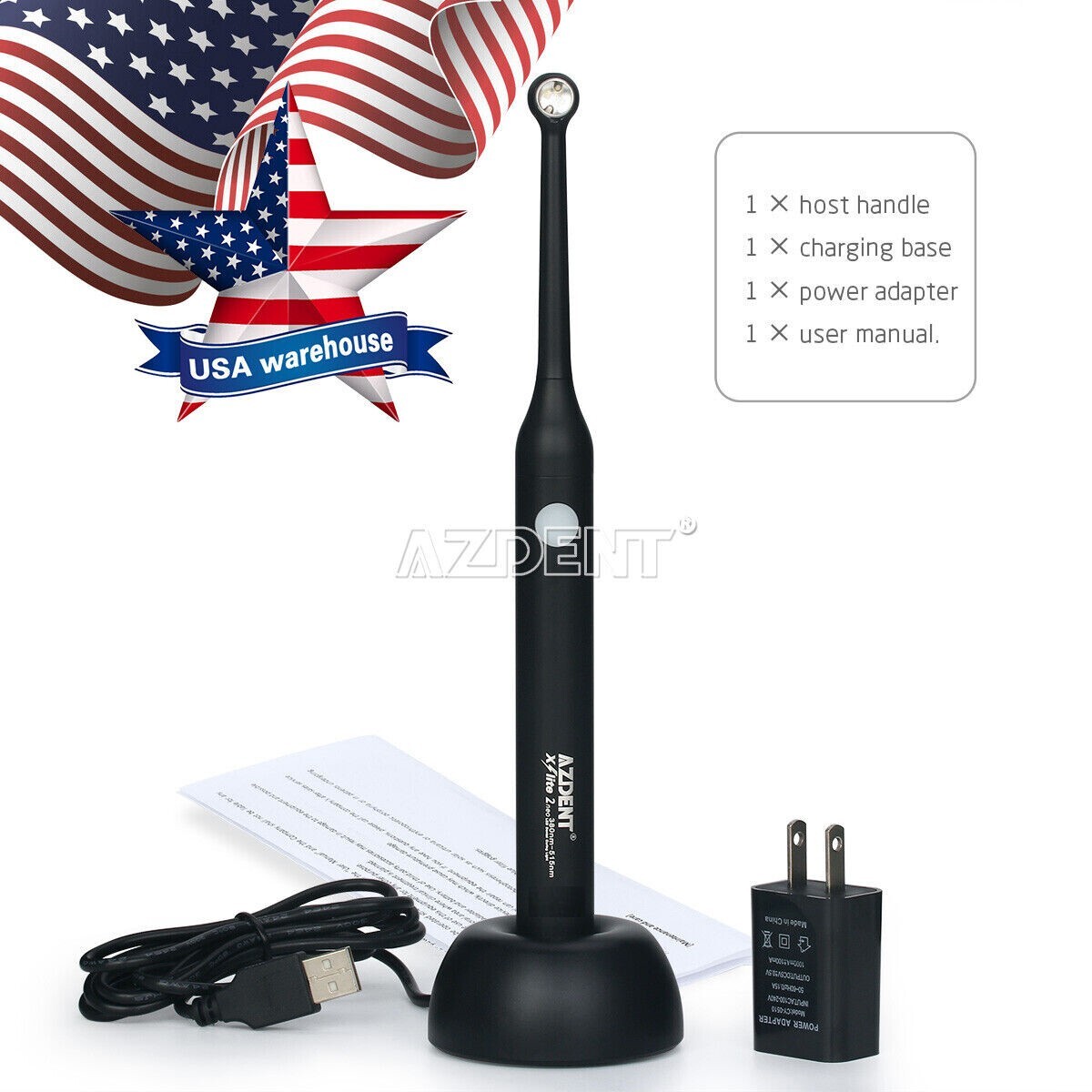AZDENT Dental Wireless LED Curing Light Lamp X2 2300mW/cm²