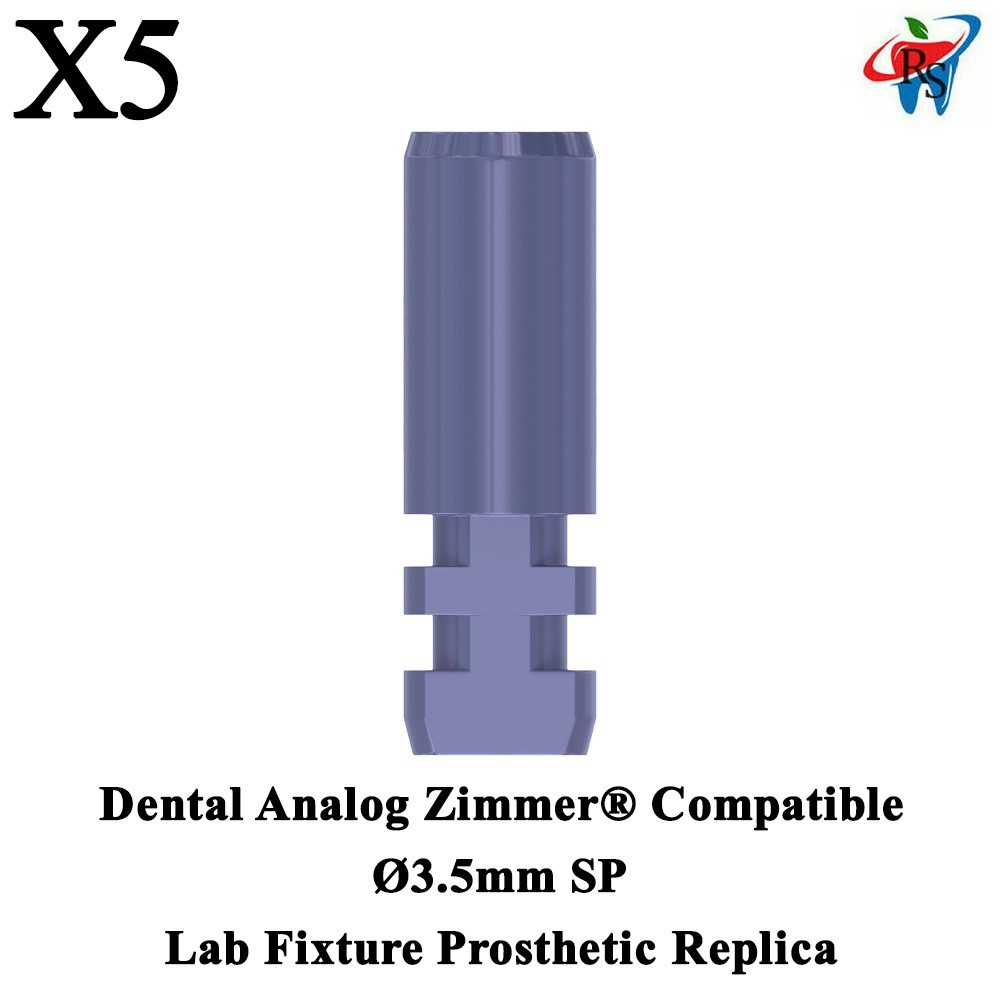 5x Dental Analog Zimmer® Compatible Ø3.5mm SP Lab Fixture Prosthetic Replica