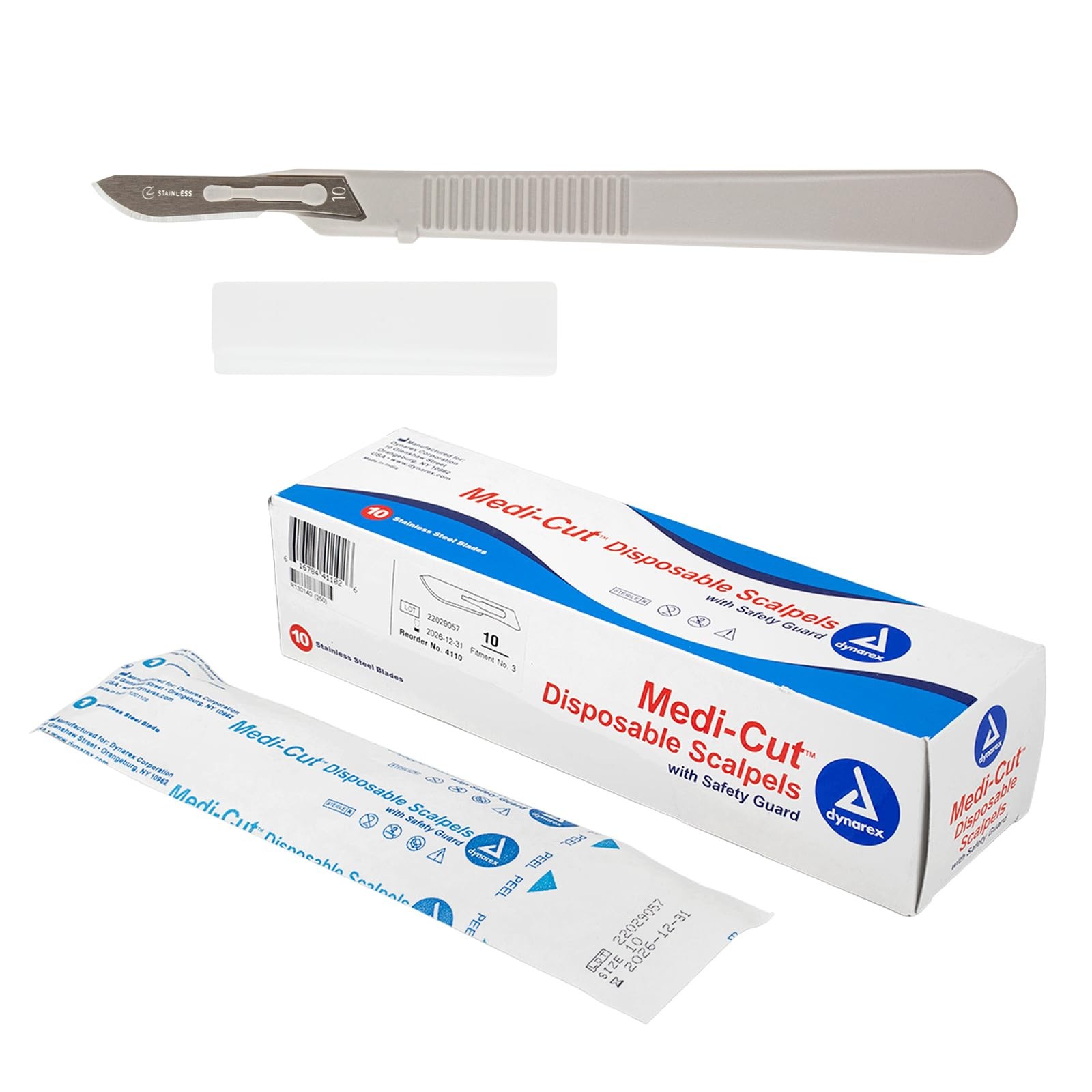 Dynarex Medi-Cut Disposable Scalpel Blades – 10 Count (Pack of 1), Gray