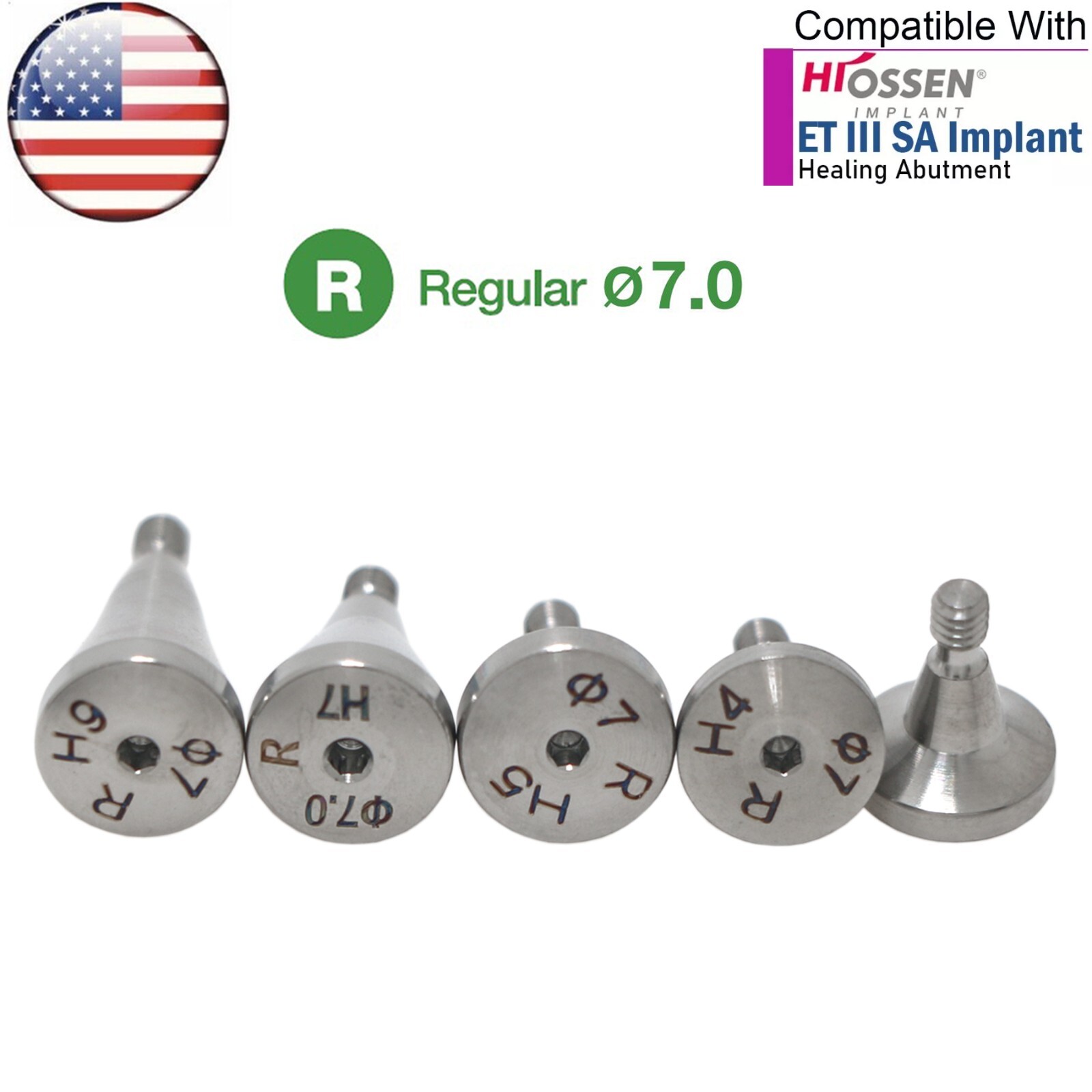 US Dental Healing Abutment Cover Screw Mini/Regular Hex Fit Oss Hiossen Platform