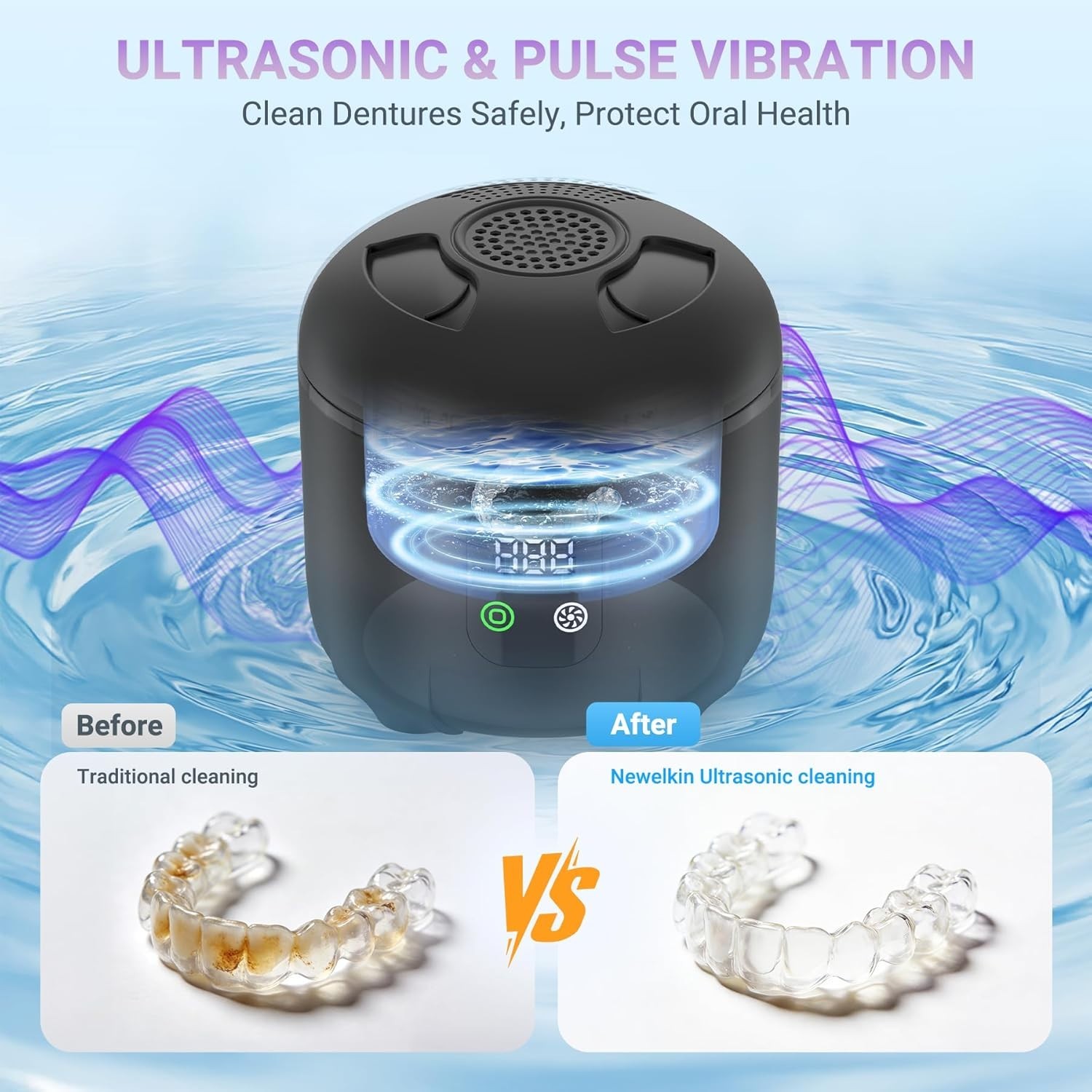 Limpiador ultrasónico de dentaduras de retención ultrasónico de 25 W