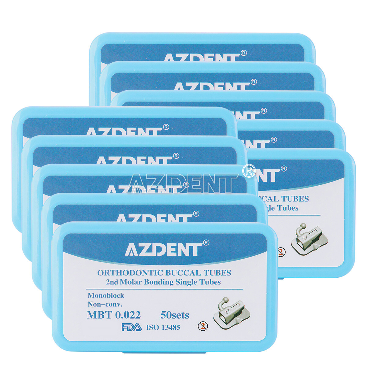 50Sets AZDENT Dental Orthodontic Buccal Tube 1st 2nd Molar Tube Roth MBT 022/018