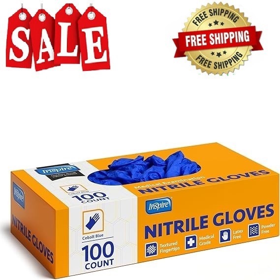 Inspire Cobalt Blue Nitrile Disposable Gloves | 4.5 Nitrile Safety Medical Exam