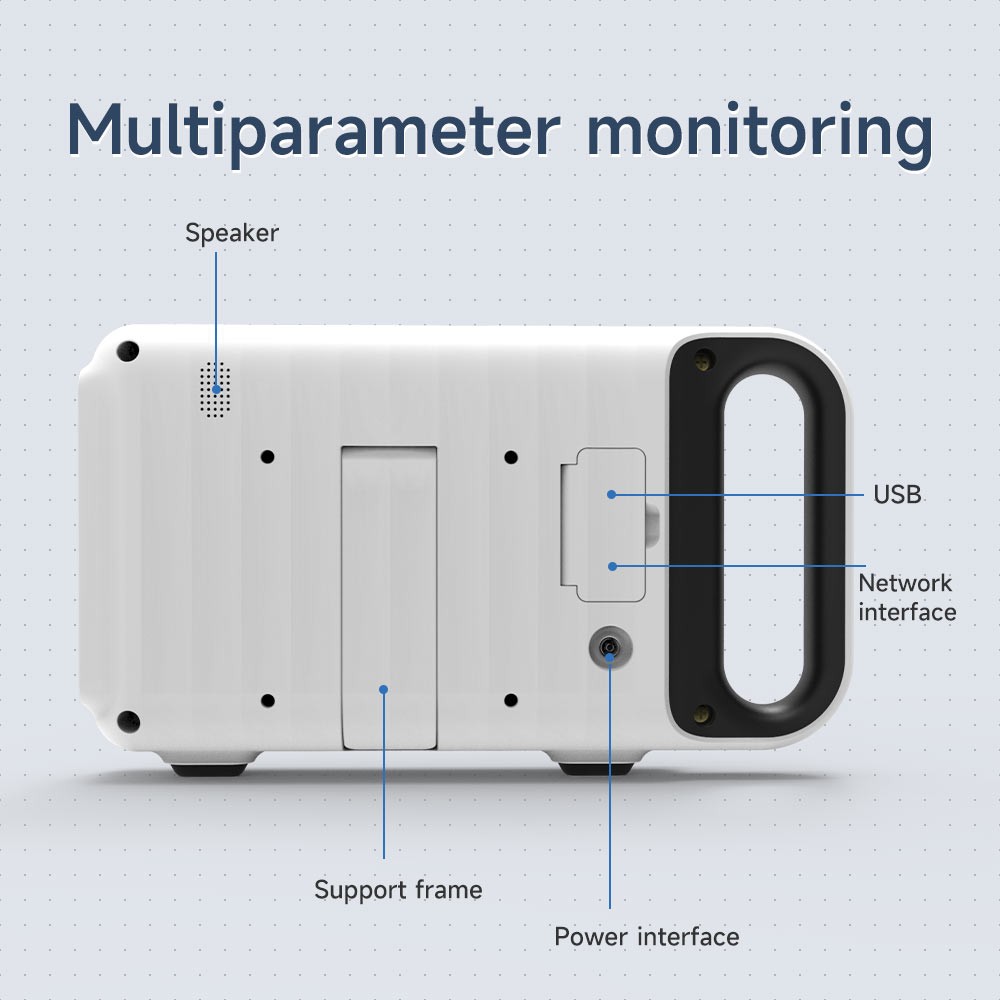 7″ Patient Monitor Vital Signs ECG NIBP SpO2 PR TEMP RESP Portable Carry Bag