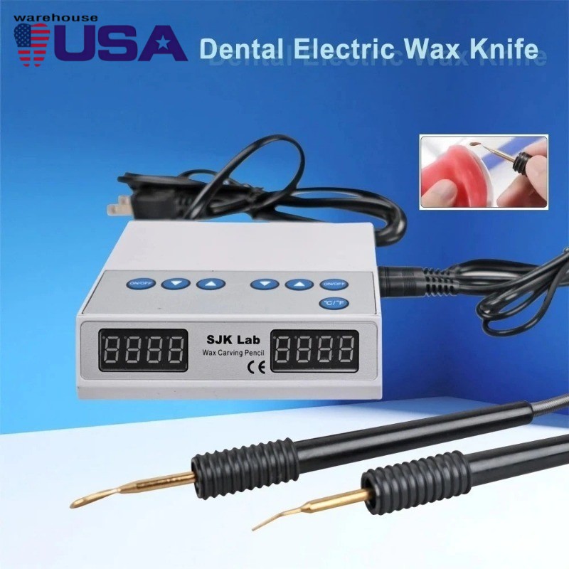 Dental Lab Electric Waxer Wax Carving Pencil Carver Pen Pot & 6 Tips SJK-I New