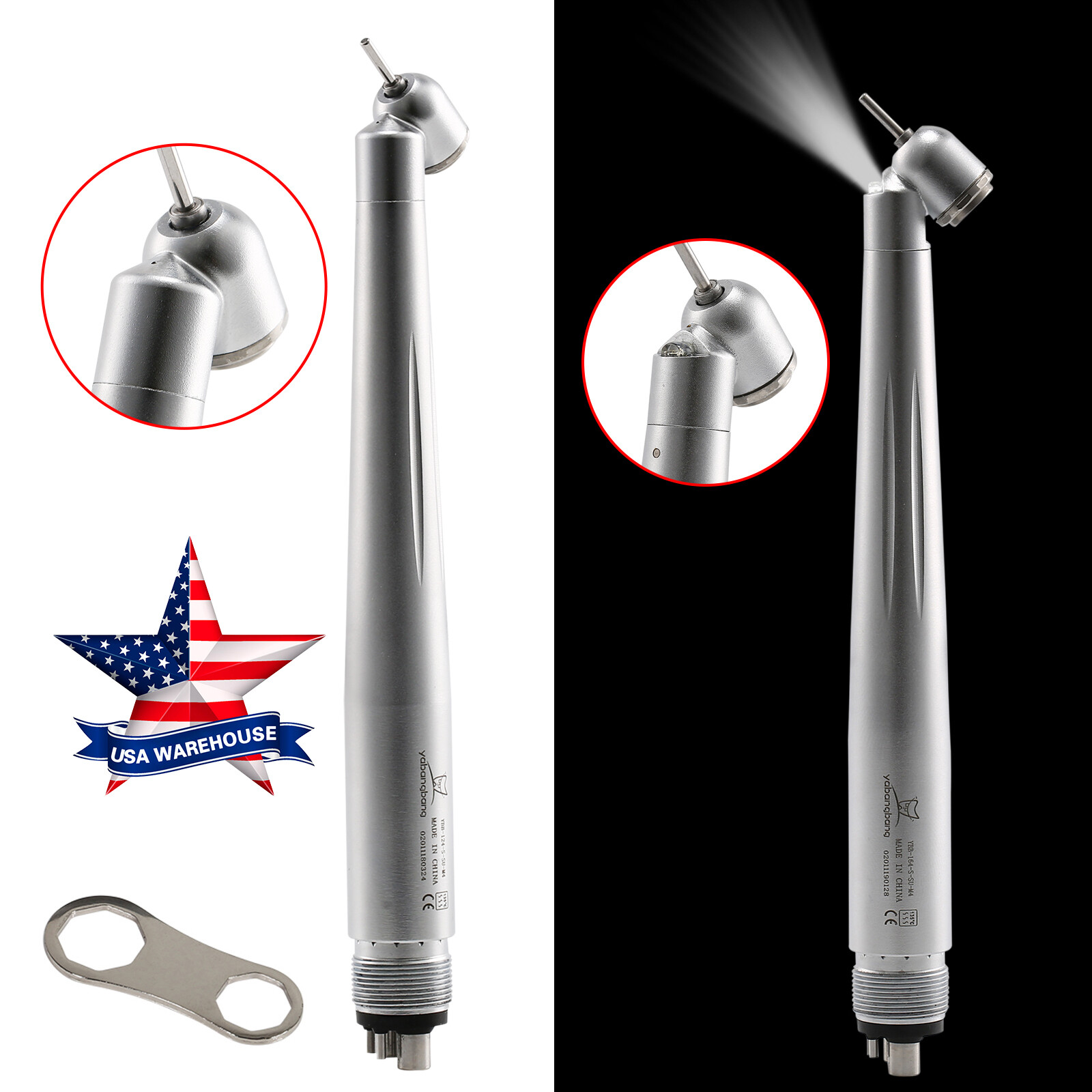 1-5 X NSK PANA style Dental (LED) 45° Degree Surgical High Speed Handpiece 4Hole