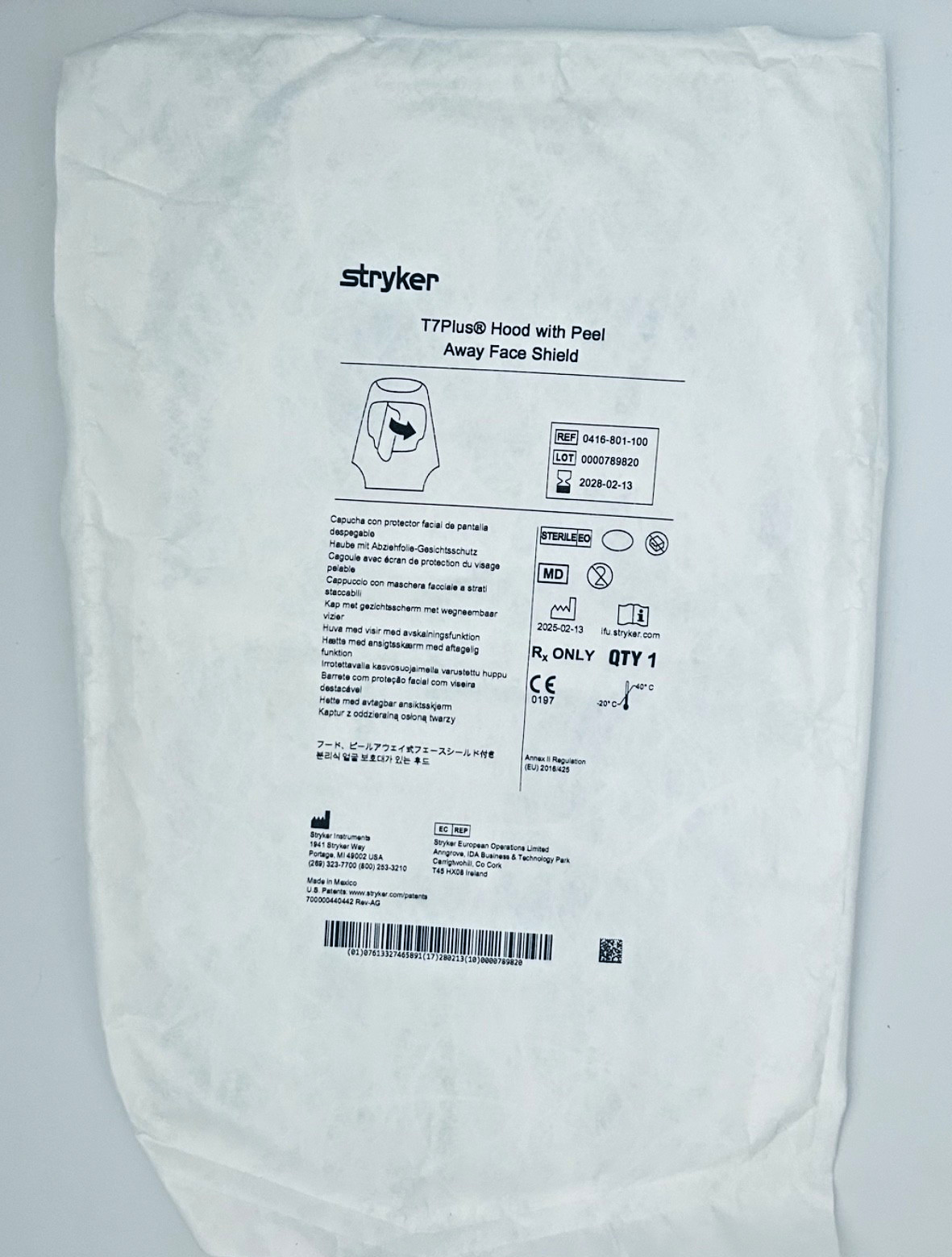 Stryker T7 Plus Hood With Peel Away Face Shield 0416-801-100 Lot of 11