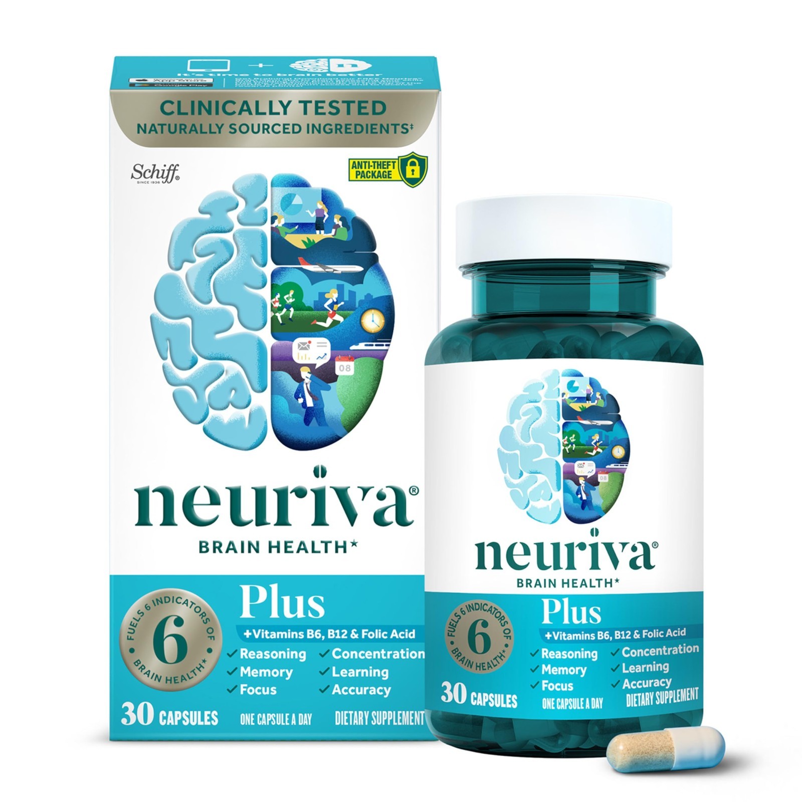 Neuriva Plus Brain Supplement Memory Focus Nootropic 30 Caps Clinically Test