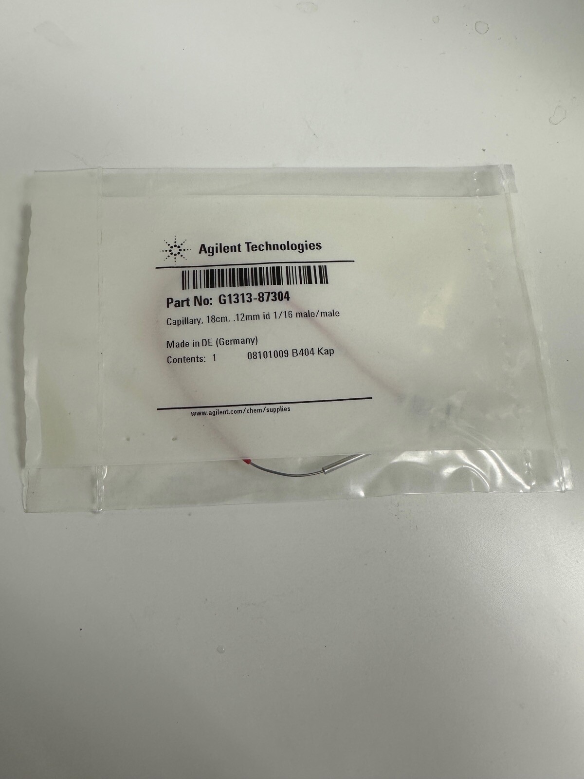 Agilent G1313-87304 Capillary, 18cm, .12mm id 1/16 male/male