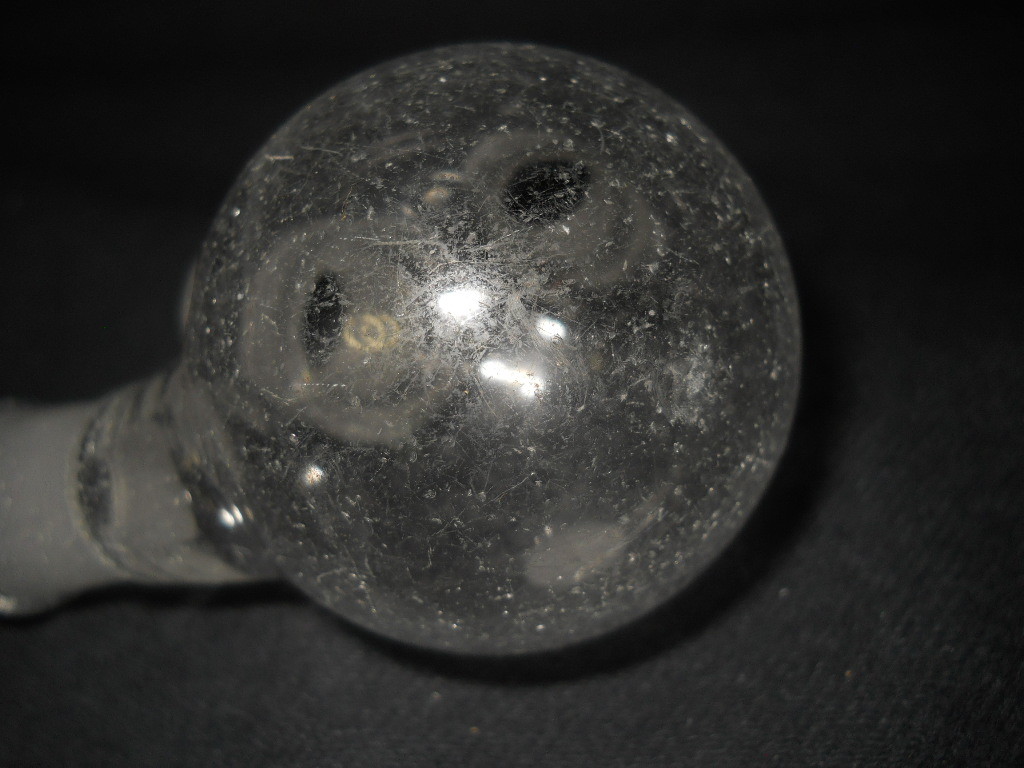 Chemglass 14/20 Joint Angled 3-Neck 50mL Round Bottom Flask, *Worn & Chipped*