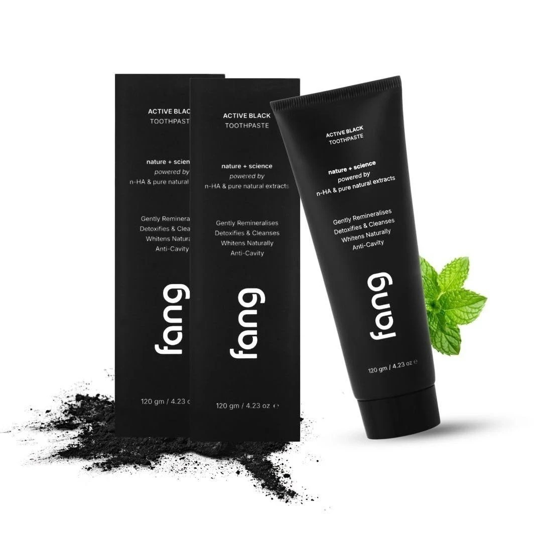 Fang Natural Toothpaste|Teeth Whitening | (Pack of 2 , Activated Charcoal) W961