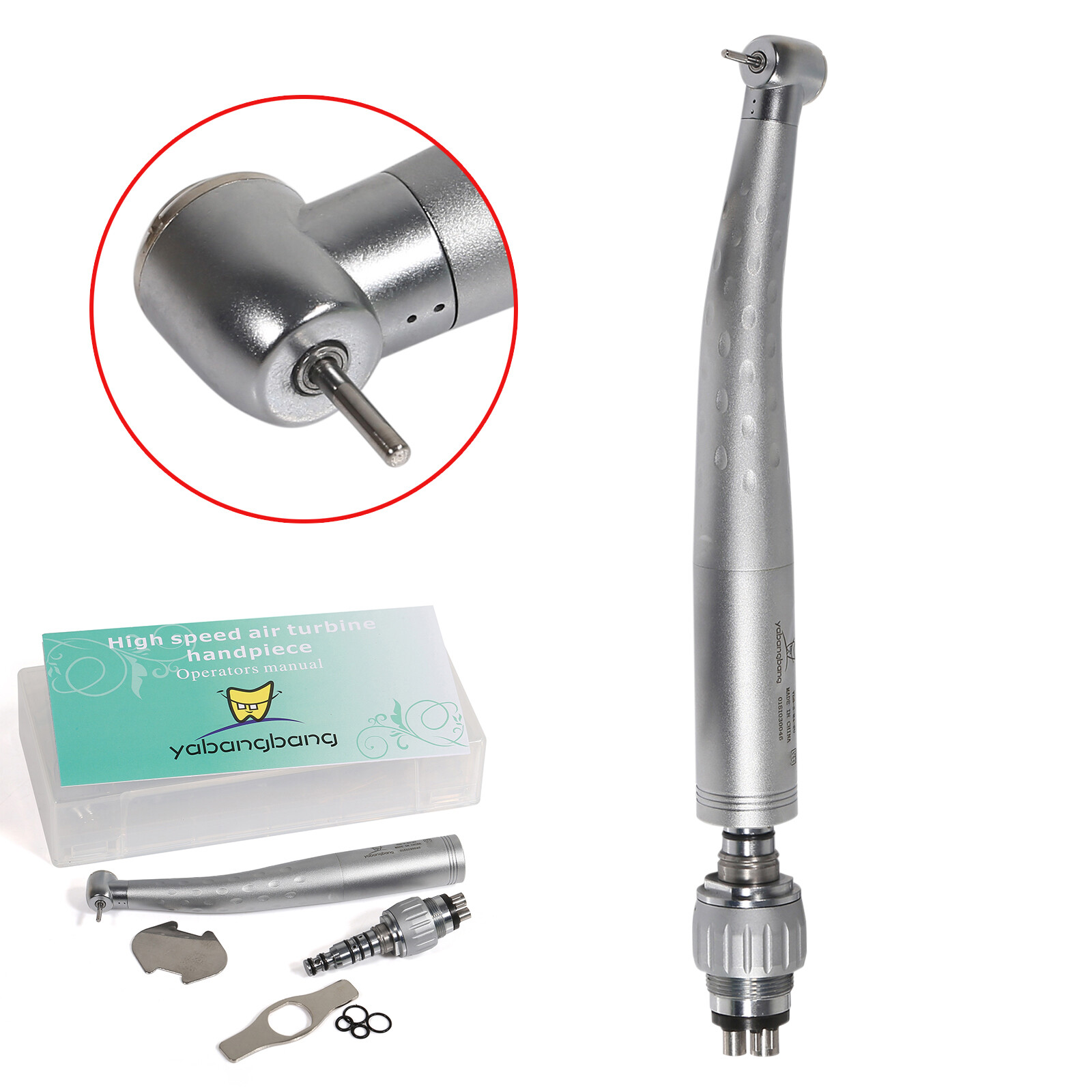 Kav style Dental High Speed Handpiece GB4 + 360° Swivel 4-Hole Quick Coupling