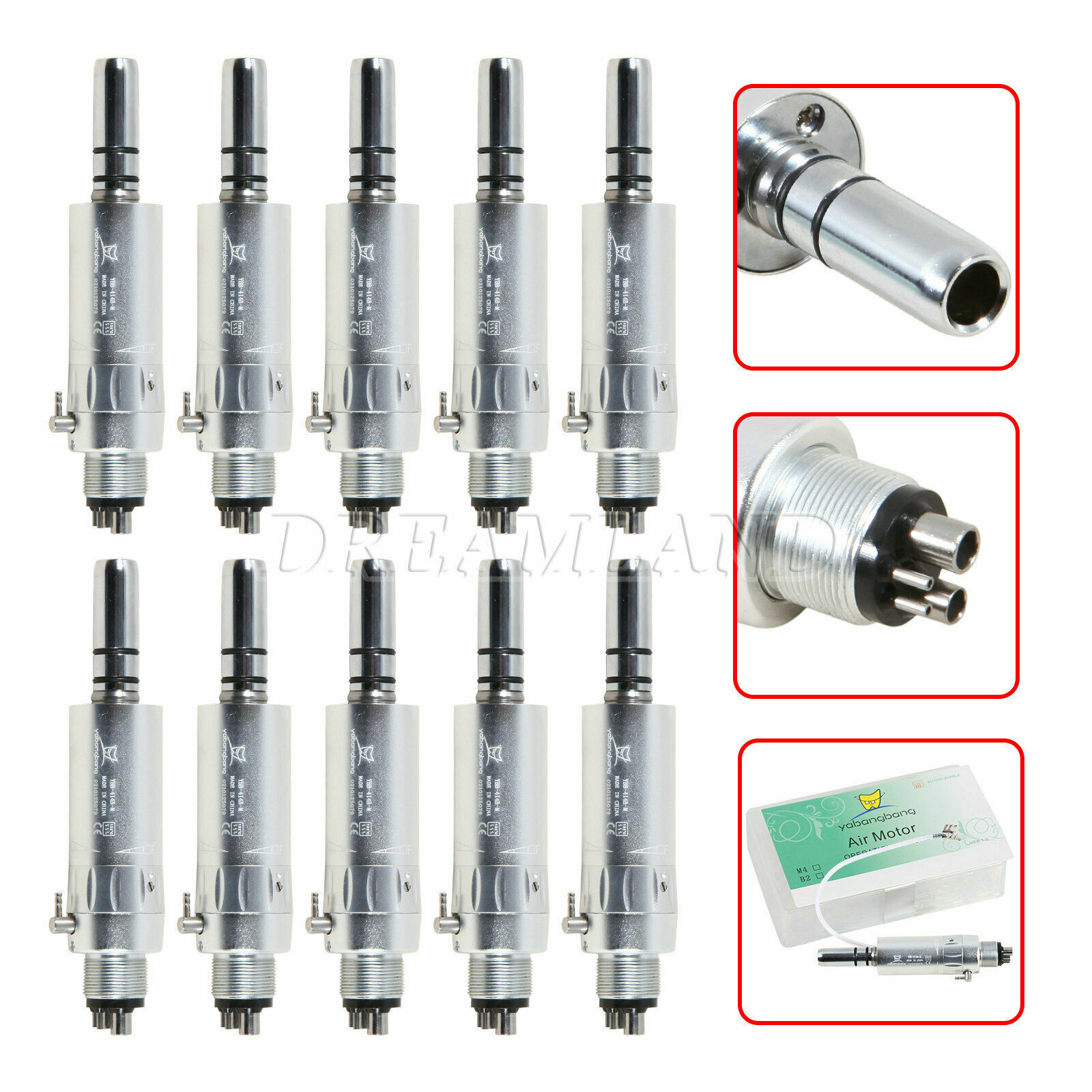 10x Dental NSK Style Slow Low Speed Air Motor Handpiece 4 Holes EP4 yabangbang