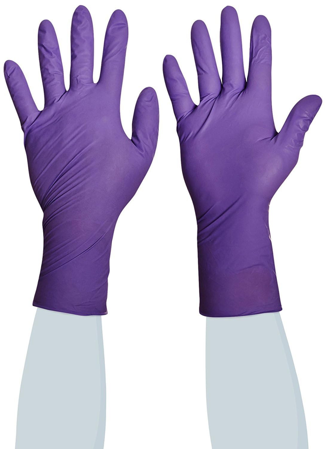 Purple Nitrile-Xtra Disposable Nitrile Exam Glove Extended Cuff Length LARGE 506