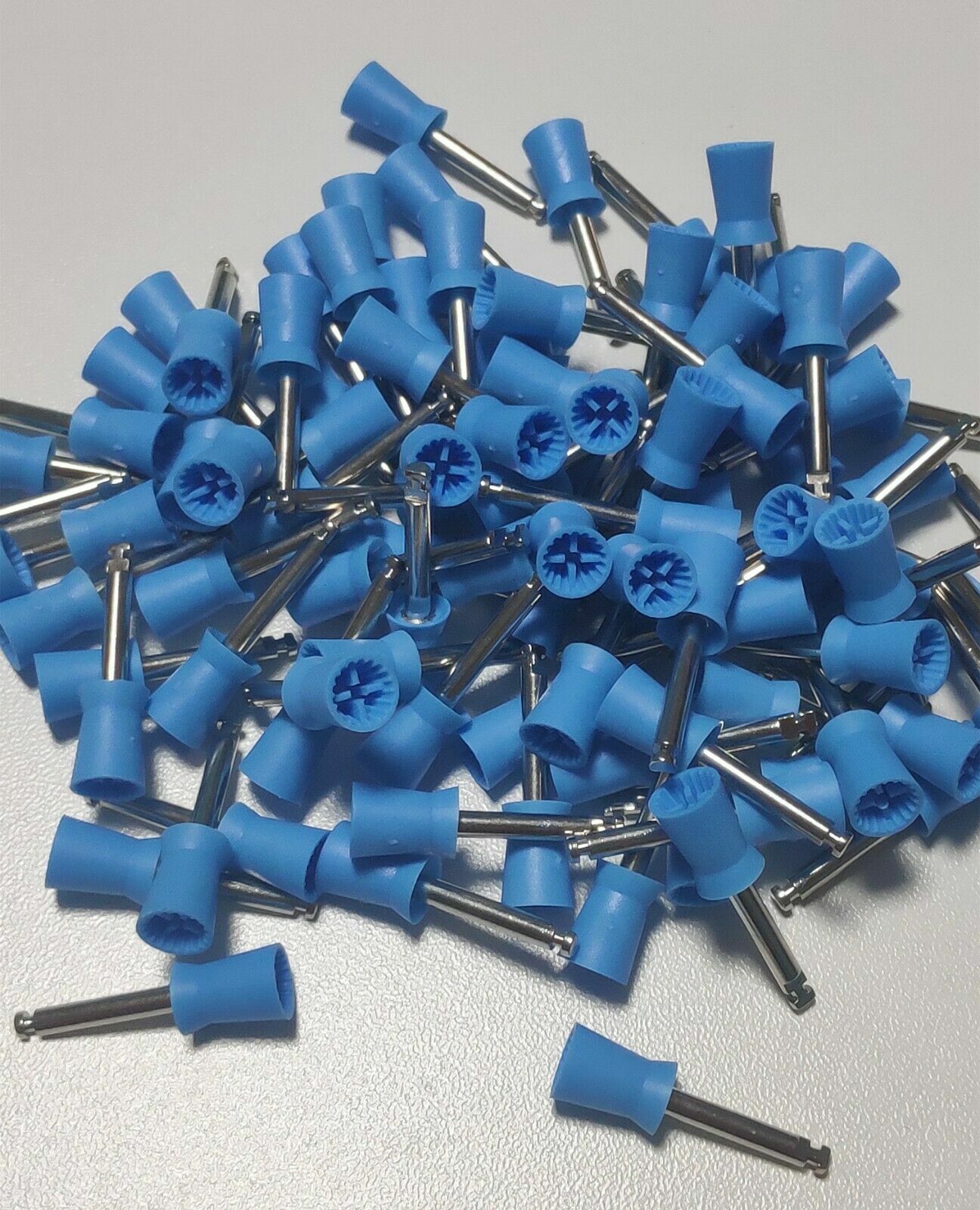 Dental Prophy Tooth Polish Polishing Cups Brushes Latch Type Rubber Blue usa