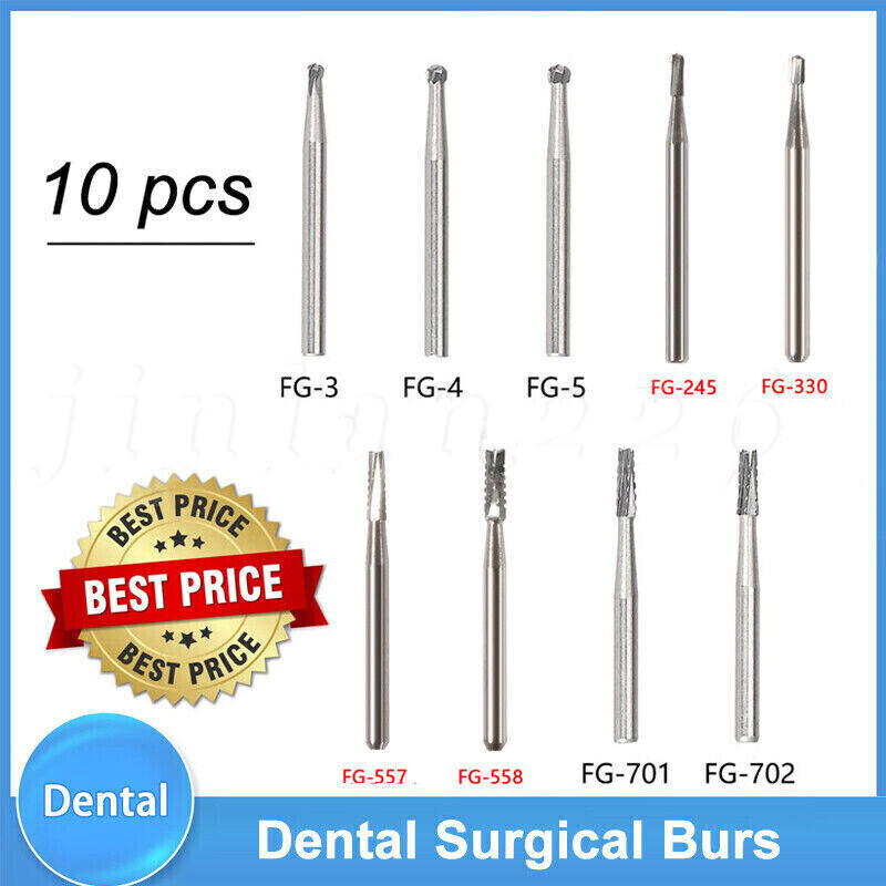 Carbide Bur, FG, #1/4, 1/2, 1, 2, 4, 6, 8 Bur, Round Dental