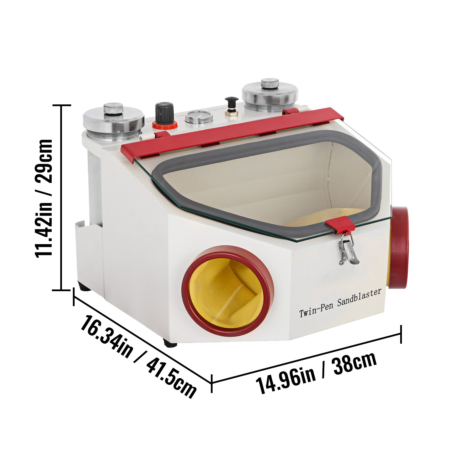 VEVOR Twin Pen Sandblaster Double Pen Sand Blaster Machine for Dental Lab 2 Tank