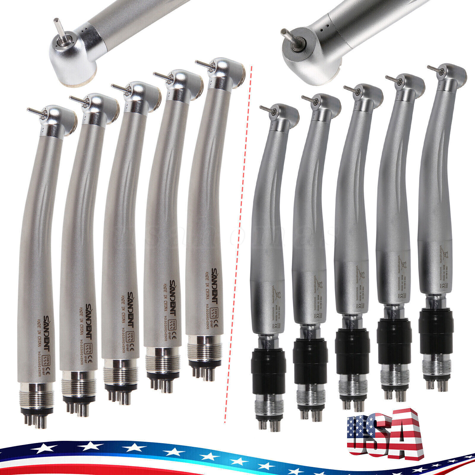 1-5 NSK Style Dental Fast Turbine High Speed Handpiece 4-Hole (Quick Coupler) US