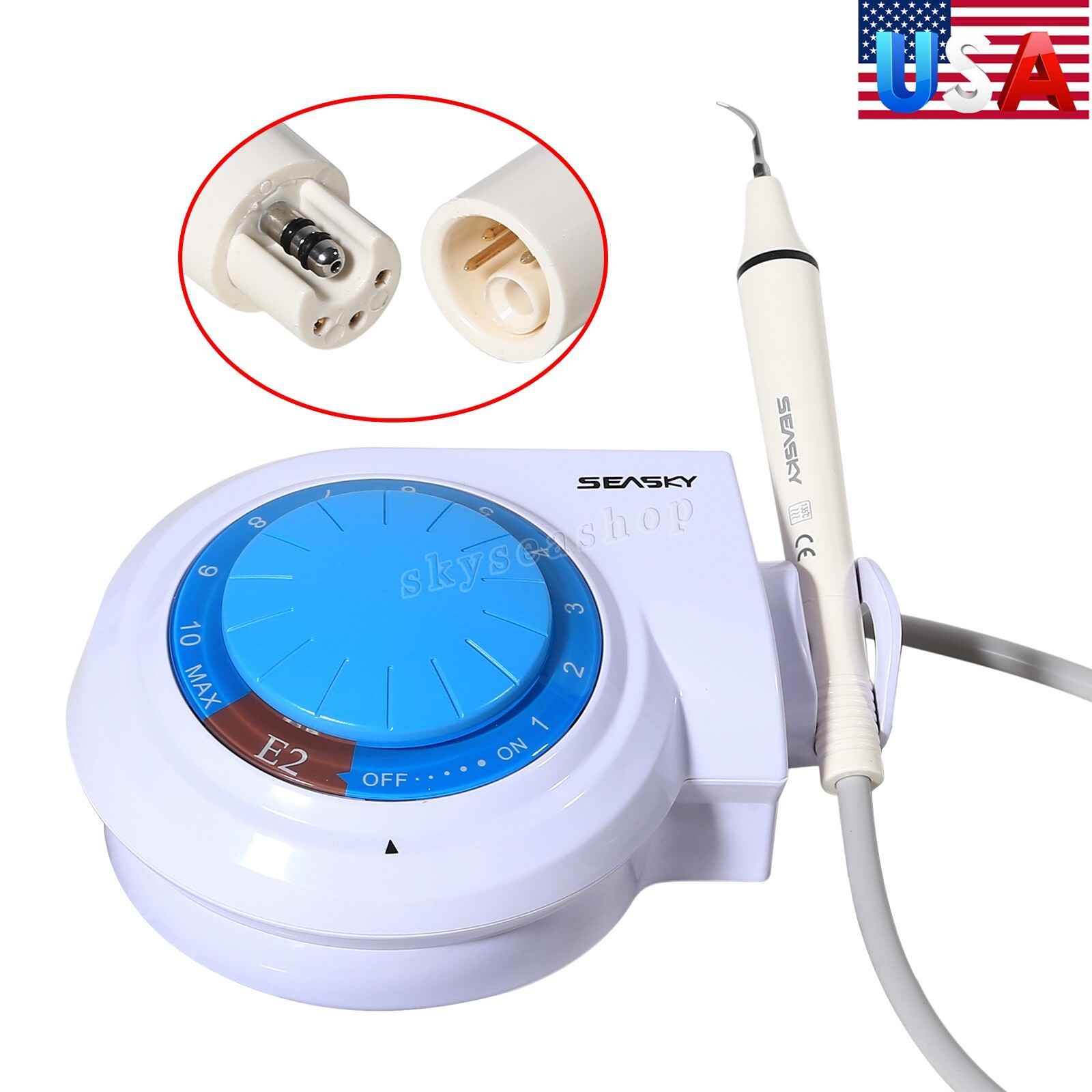 SEASKY Dental Ultrasonic Piezo Scaler w/ Handpiece 5*Tips fit EMS Cavitron E2+