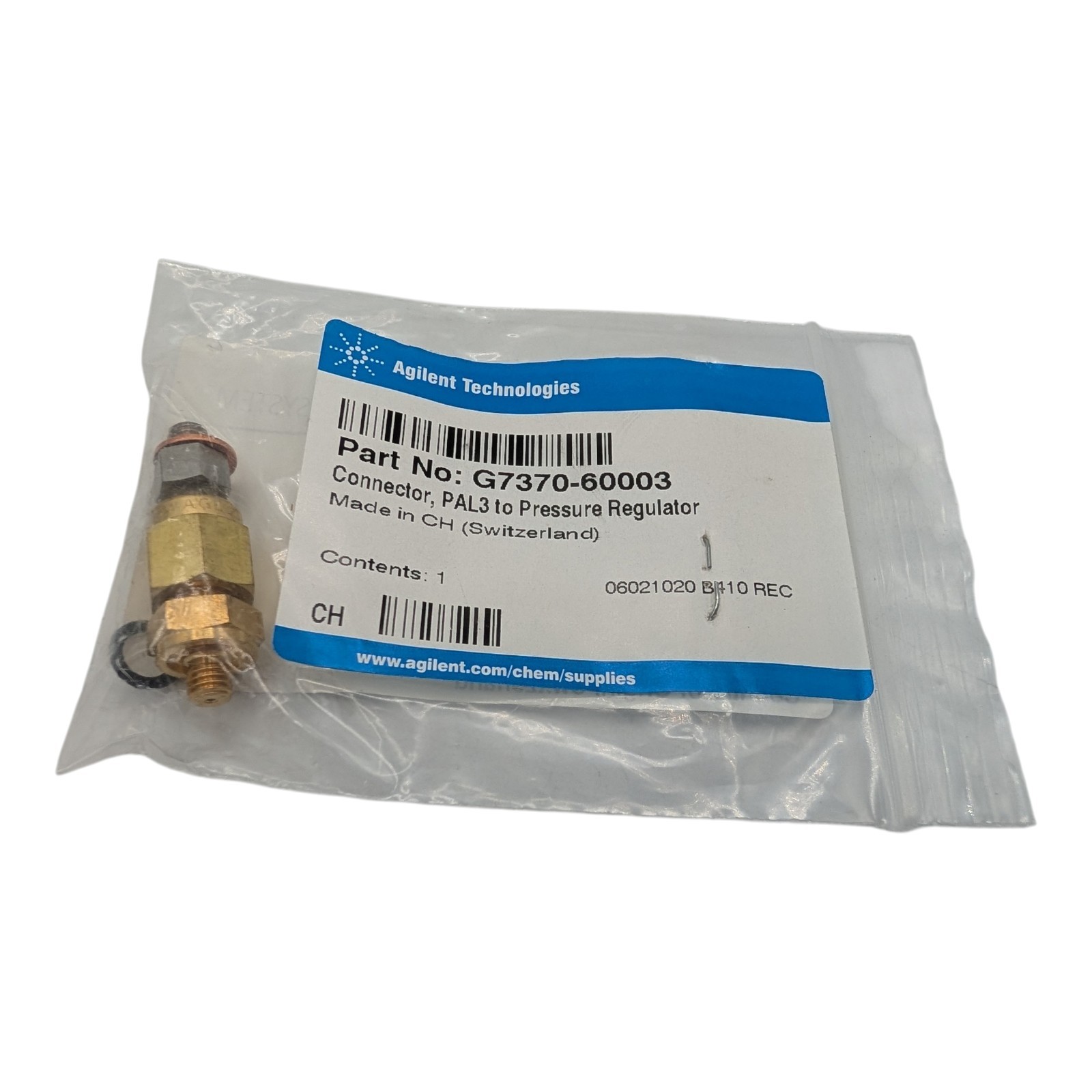 Agilent Technologies Adapter, Press. Regulator To 1/8in Tubing Part G7370-60003