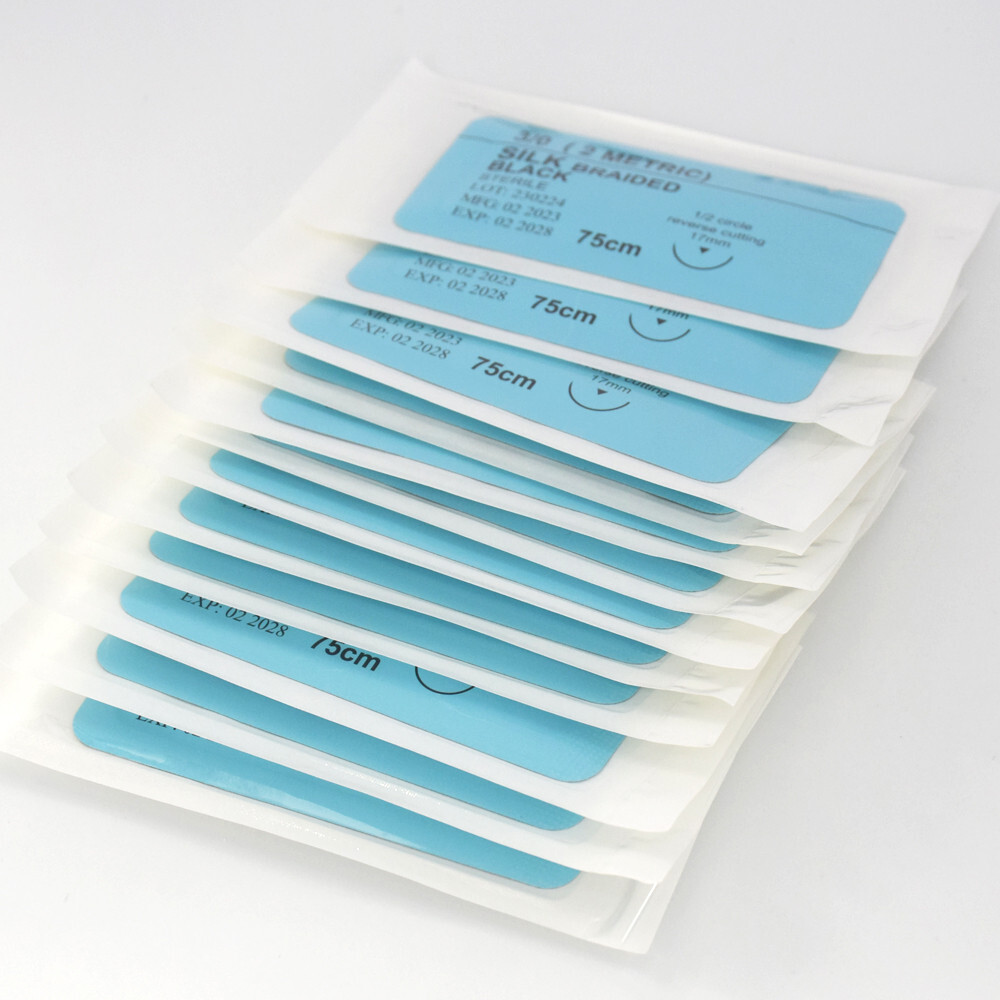 5 Box Dental Lab Surgical Suture Silk Non-Absorbable 3/0 Or 4/0 Treating Braided