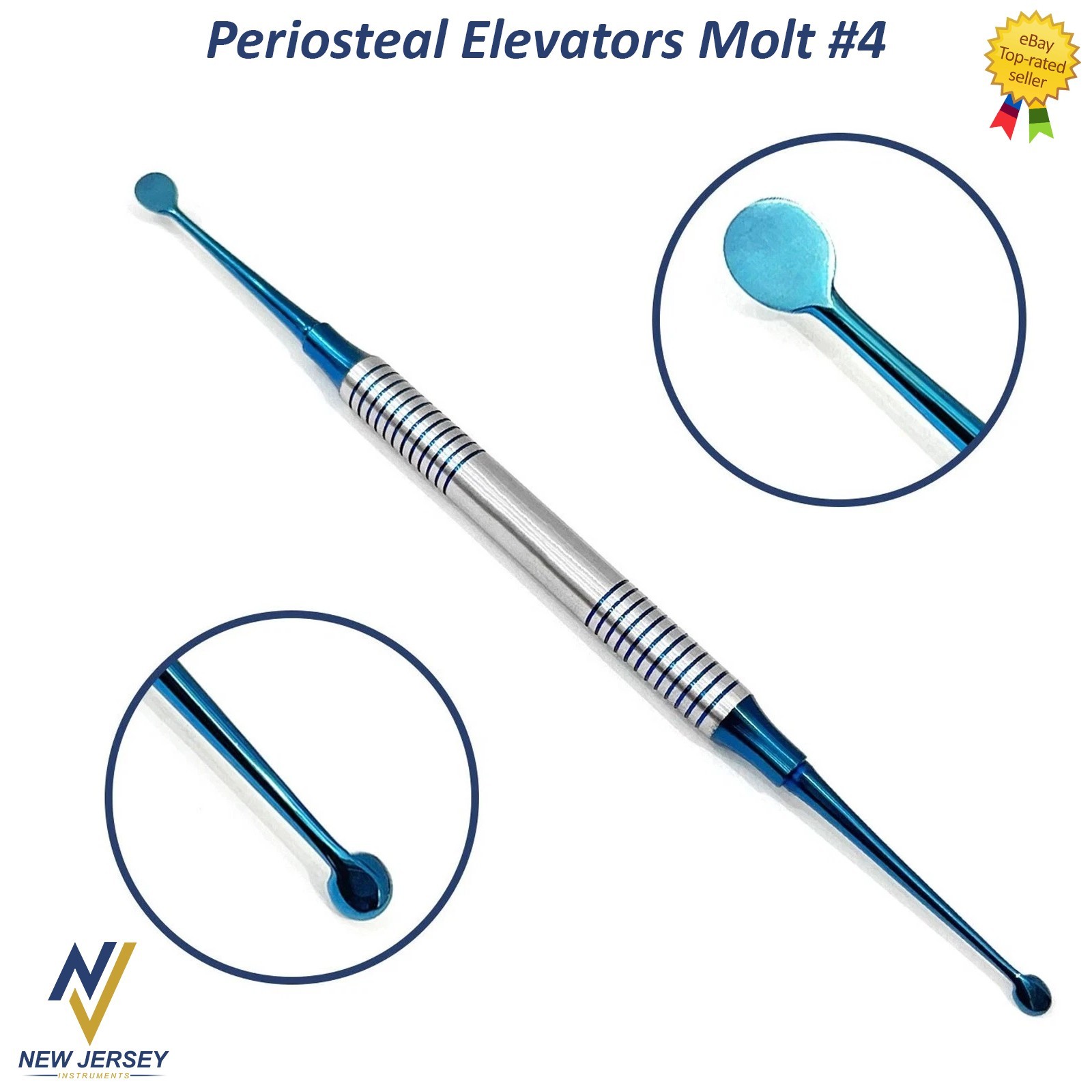 10 Pieces Dental Molt #4 Elevator Periosteal Bone Curette Surgical Instruments