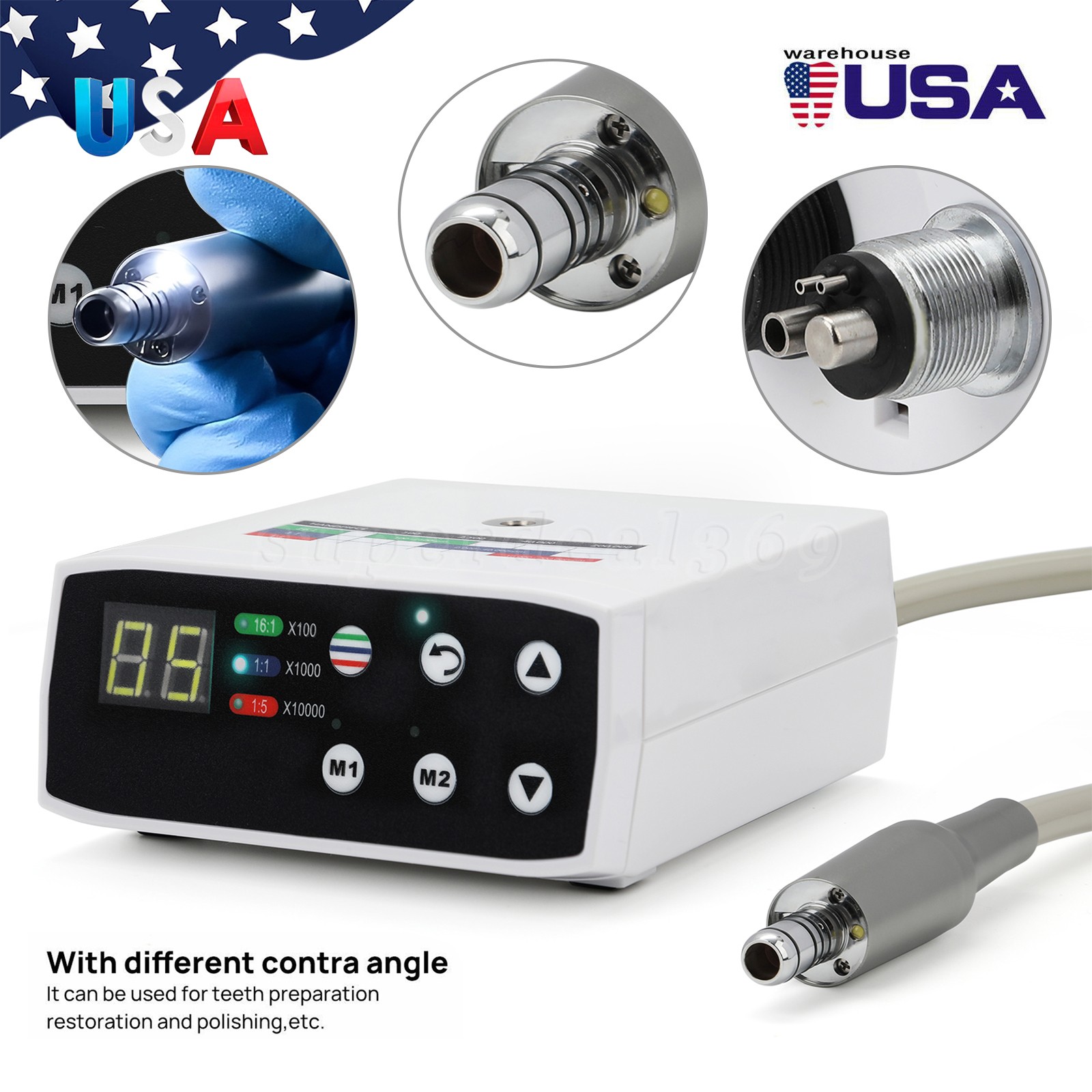 Dental Brushless LED Electric Micro Motor Fit NSK E-Type 1:1/16:1/1:5 Handpiece