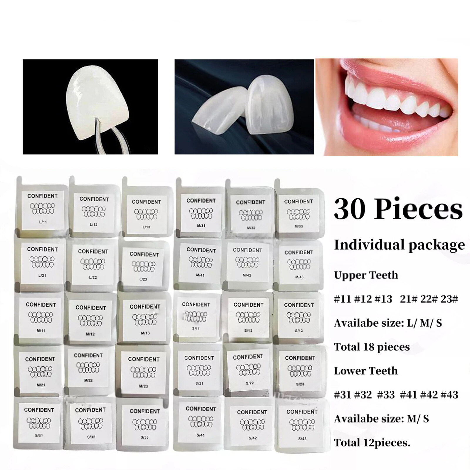 6Pcs/Set Teeth Veneer Dental Veneers Tooth Whitening Ceramic Anterior LMS