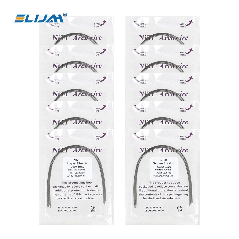 Dental Orthodontic Arch Wire Super Elastic Niti Round Rectangular Ovoid Form