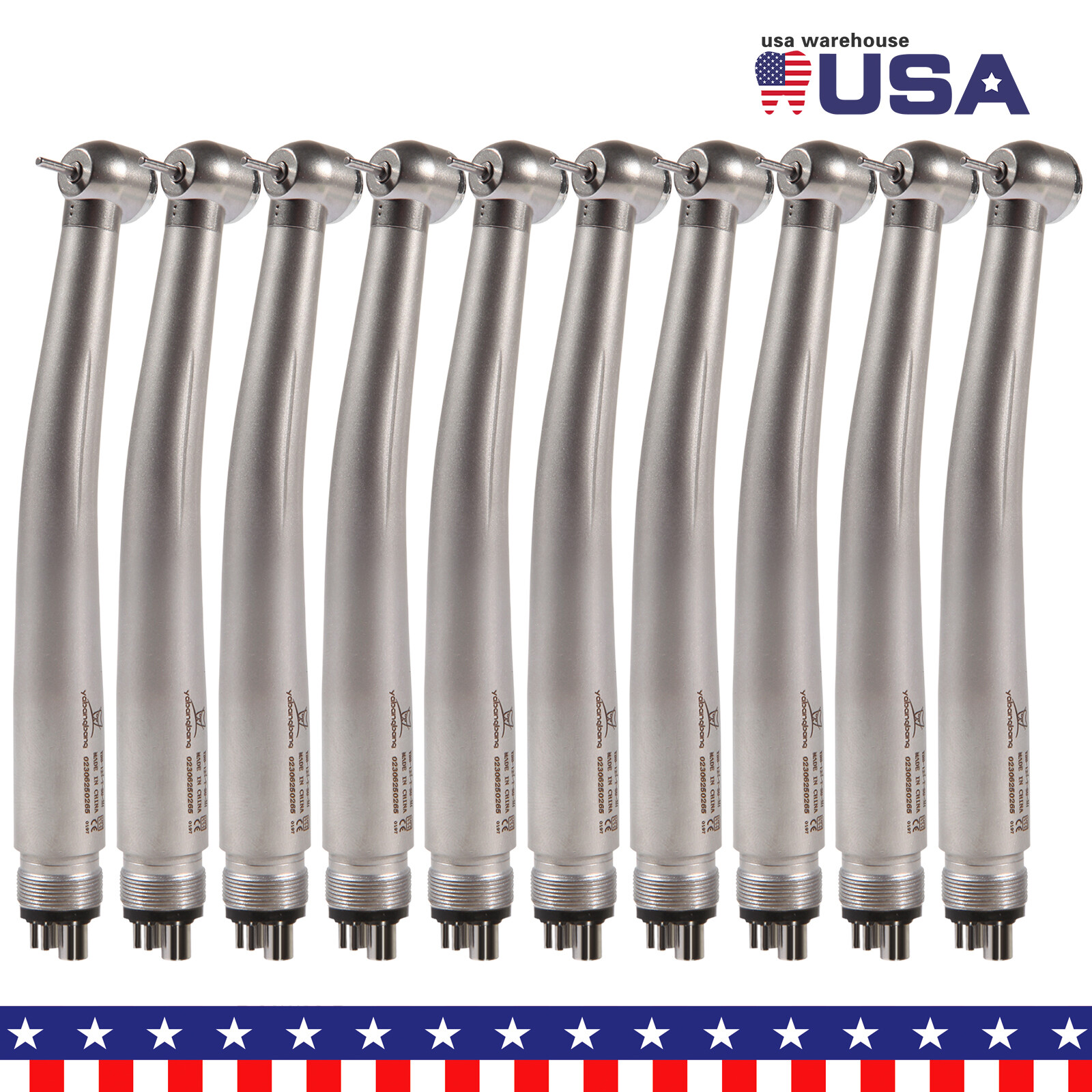 1-10PCS NSK Style Dental High Speed Handpiece Push Button Big Head 4 Hole to