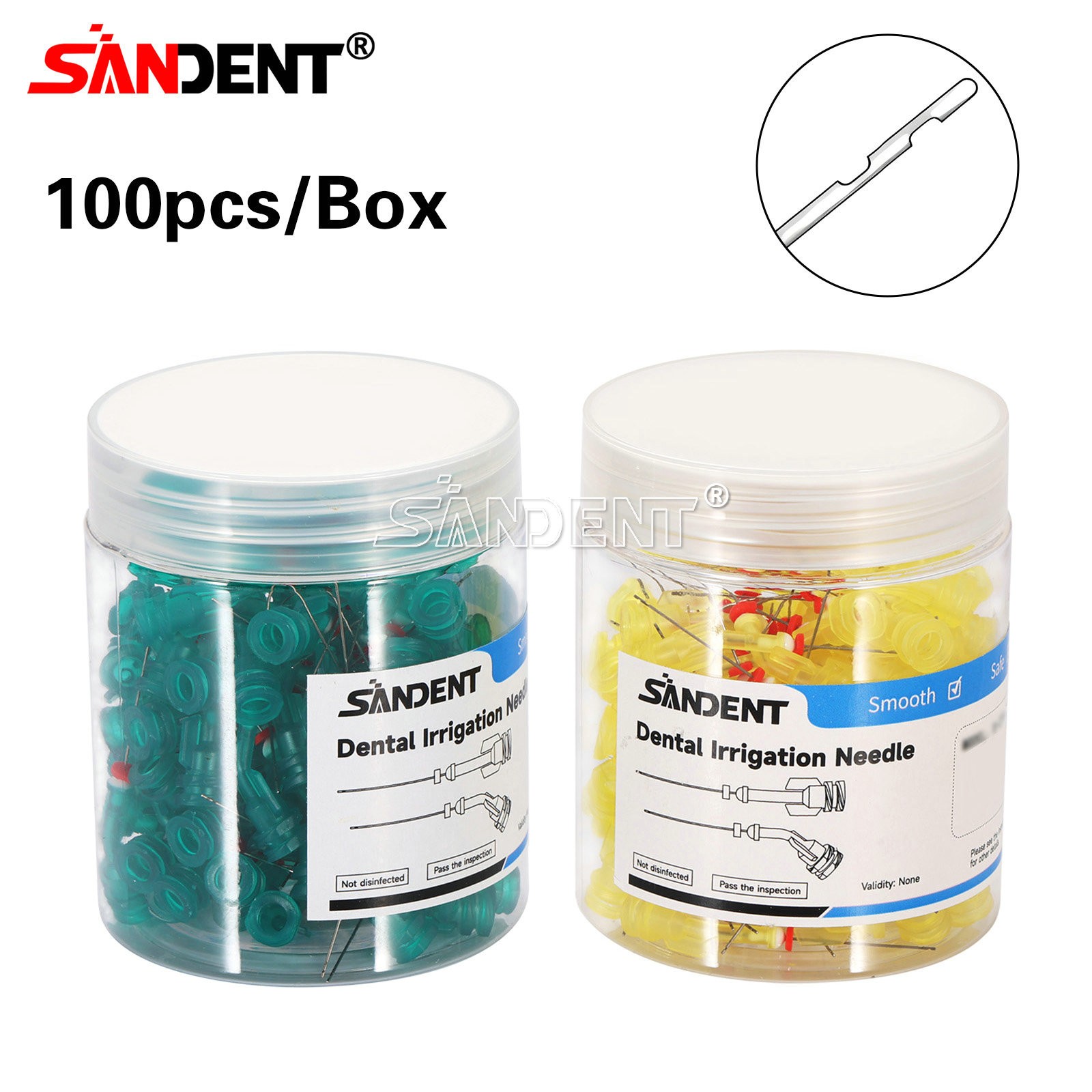 100pcs Plastic Disposable Dental Needles Syringe Tips Endo Irrigation Needle