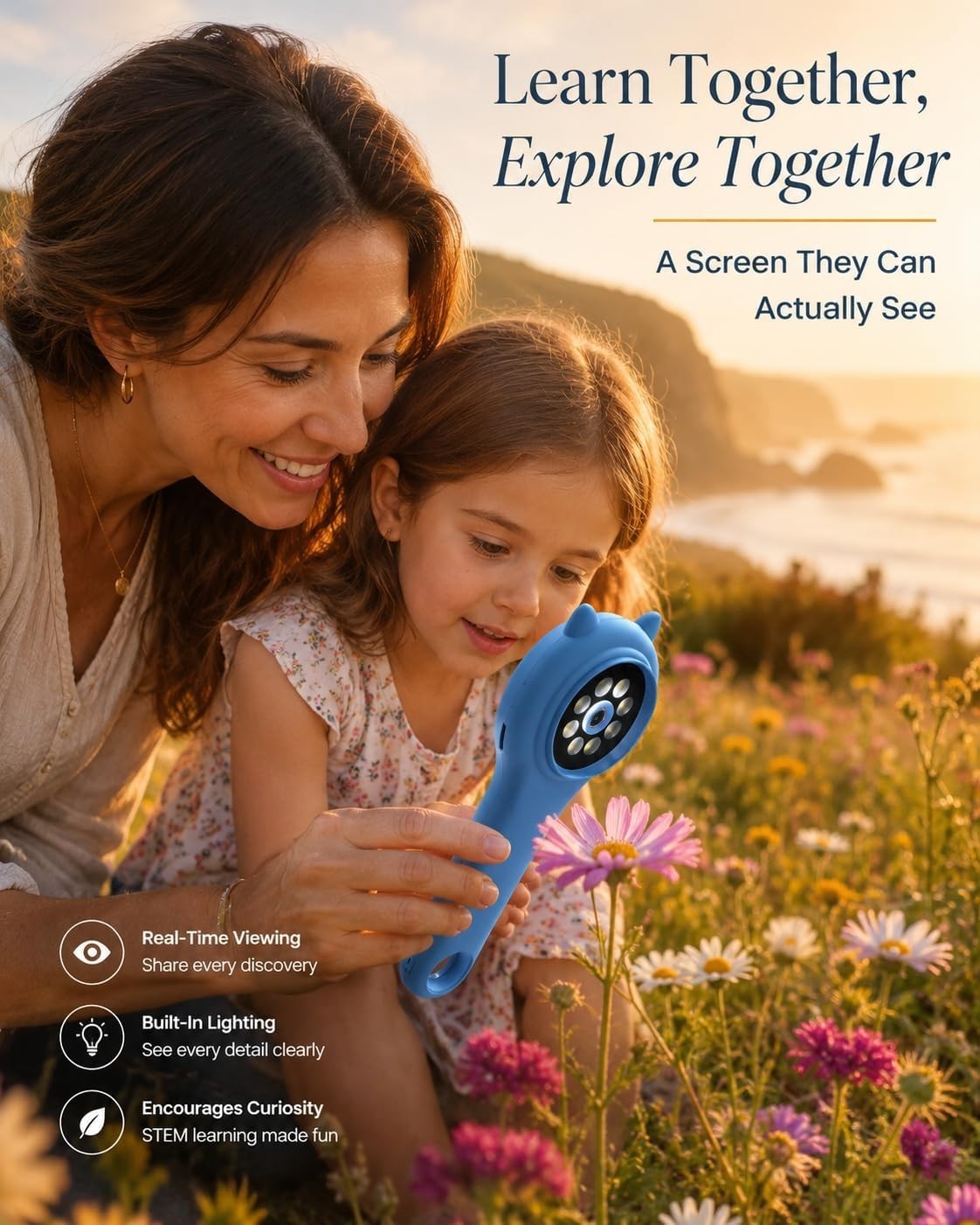 Travel-Friendly Kids’ Microscope – Capture Nature’s Wonders with 2-Inch Screen