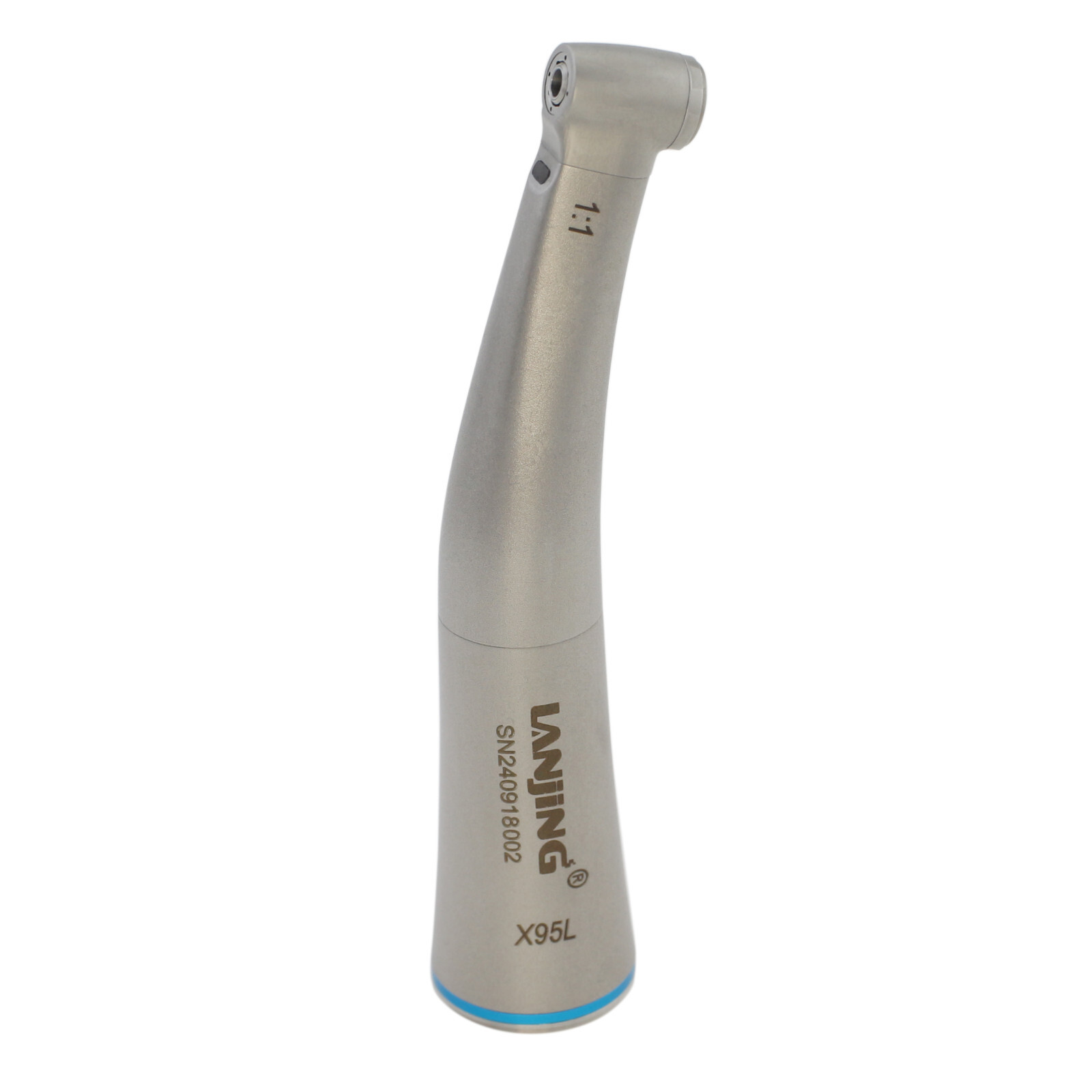 Dental Contra Angle Fiber Optic Handpiece 1:1 Low Speed Mini Quattro Spray ISO