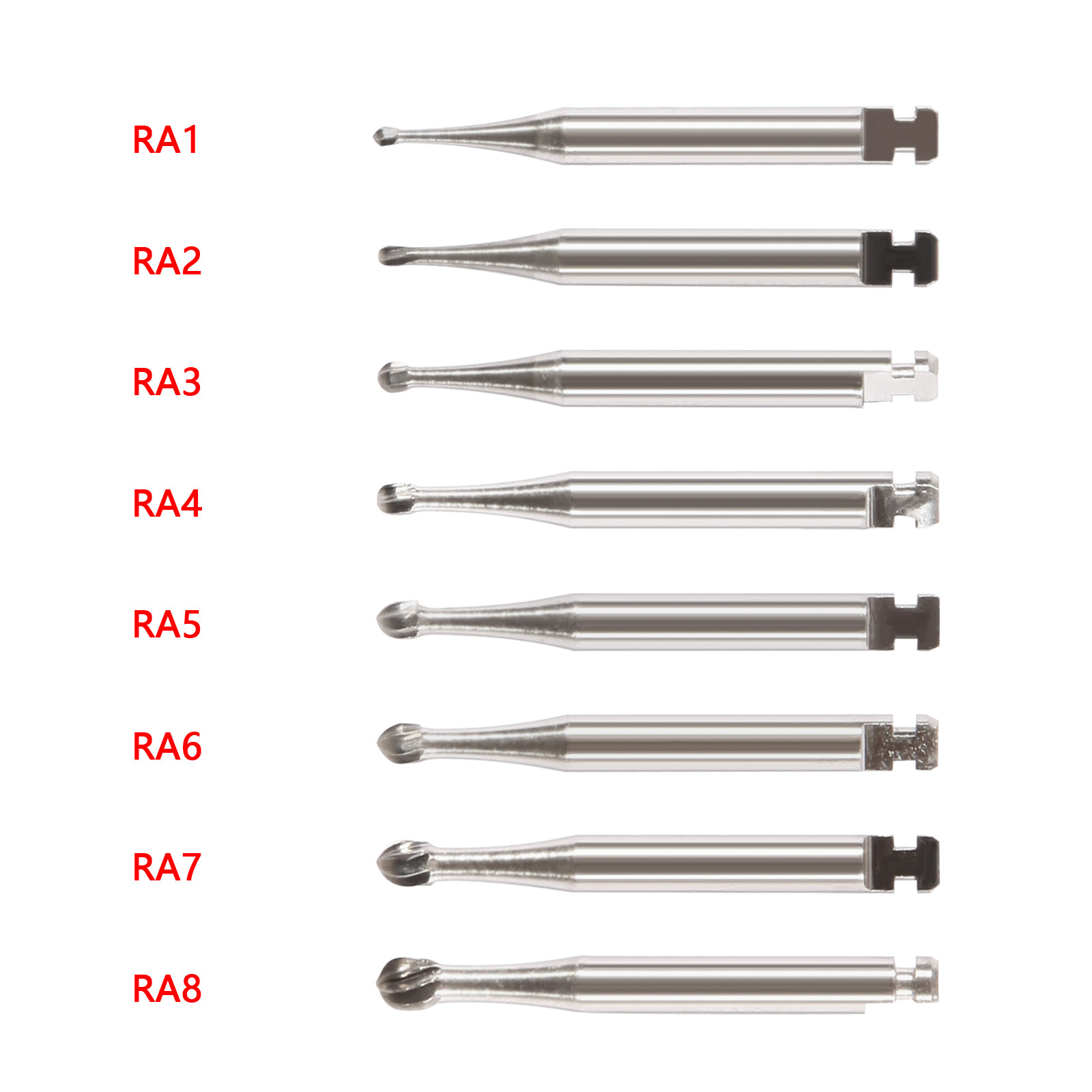 5-50pcs Dental Bur Round Latch Carbide RA Fit Low Speed Contra Angle Handpiece