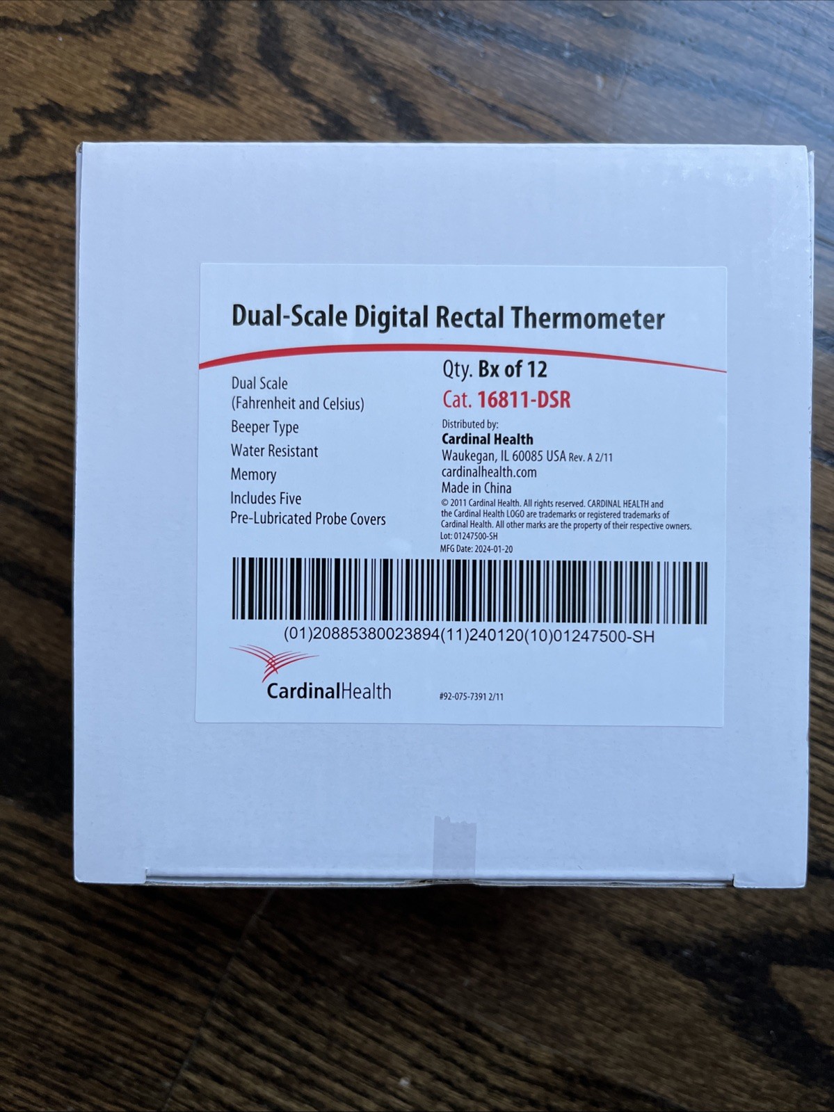 Cardinal Health Dual-Scale Digital Thermometers Box of 12 16811-DSR
