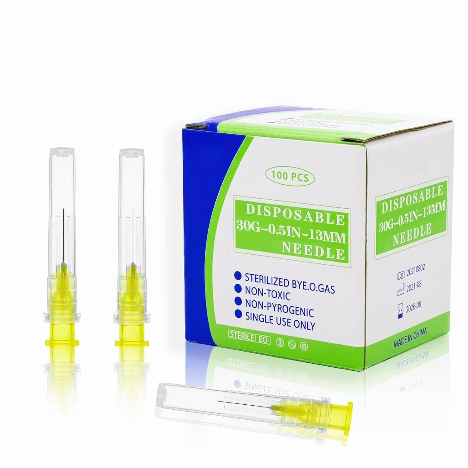 30 Gauge 1/2 Inch Disposable Needles with Caps – Luer Lock Lab Dispensing Access