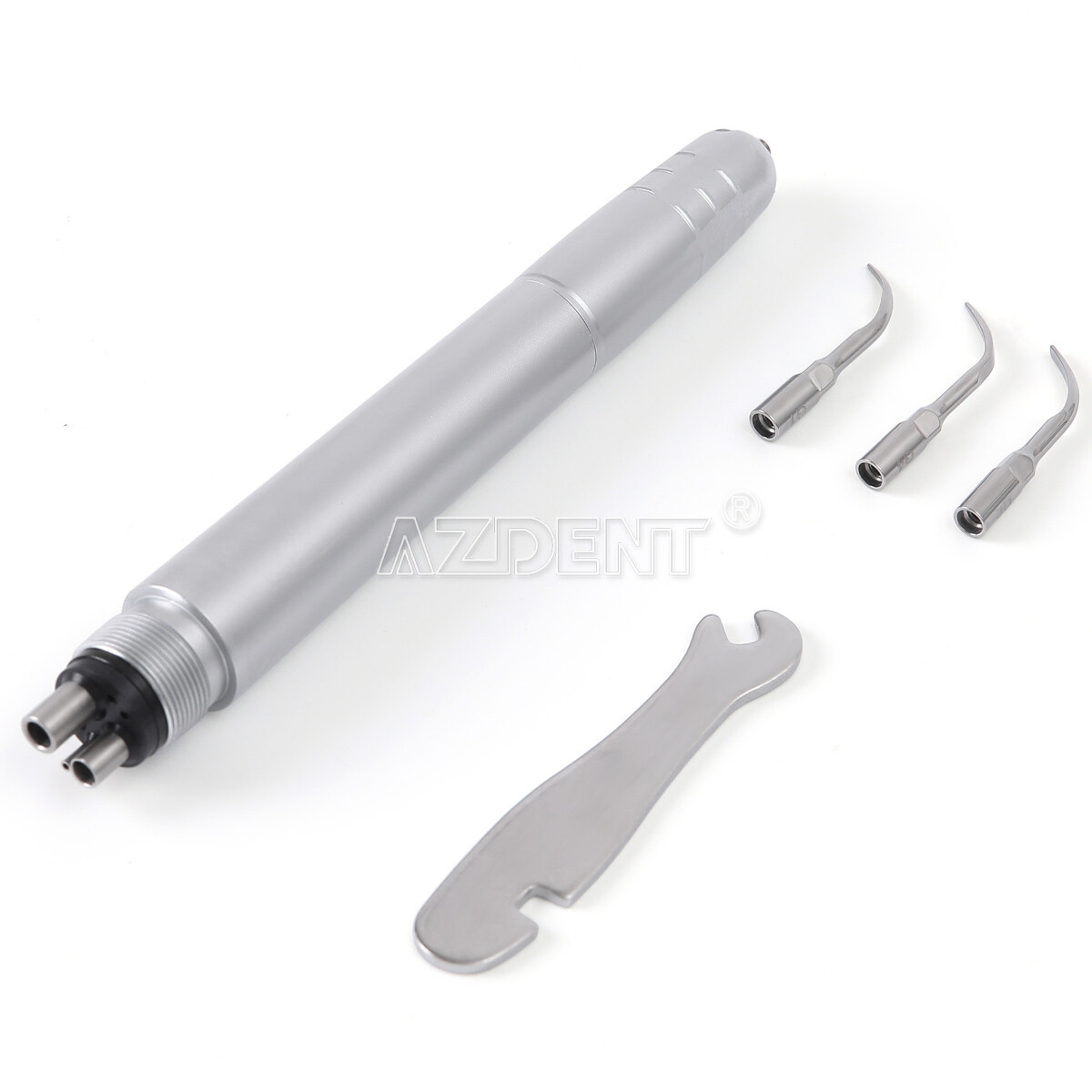 AZDENT Dental Ultrasonic Air Scaler Handpiece 4 Holes + 3 Compatible Tips