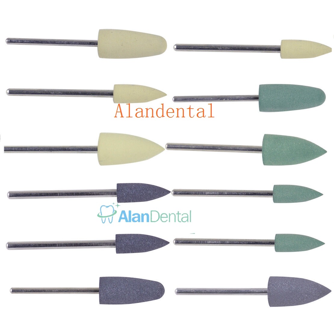 5 Set Dental Diamond Burs Polishing Kit Resin Base Hidden Denture Polishing