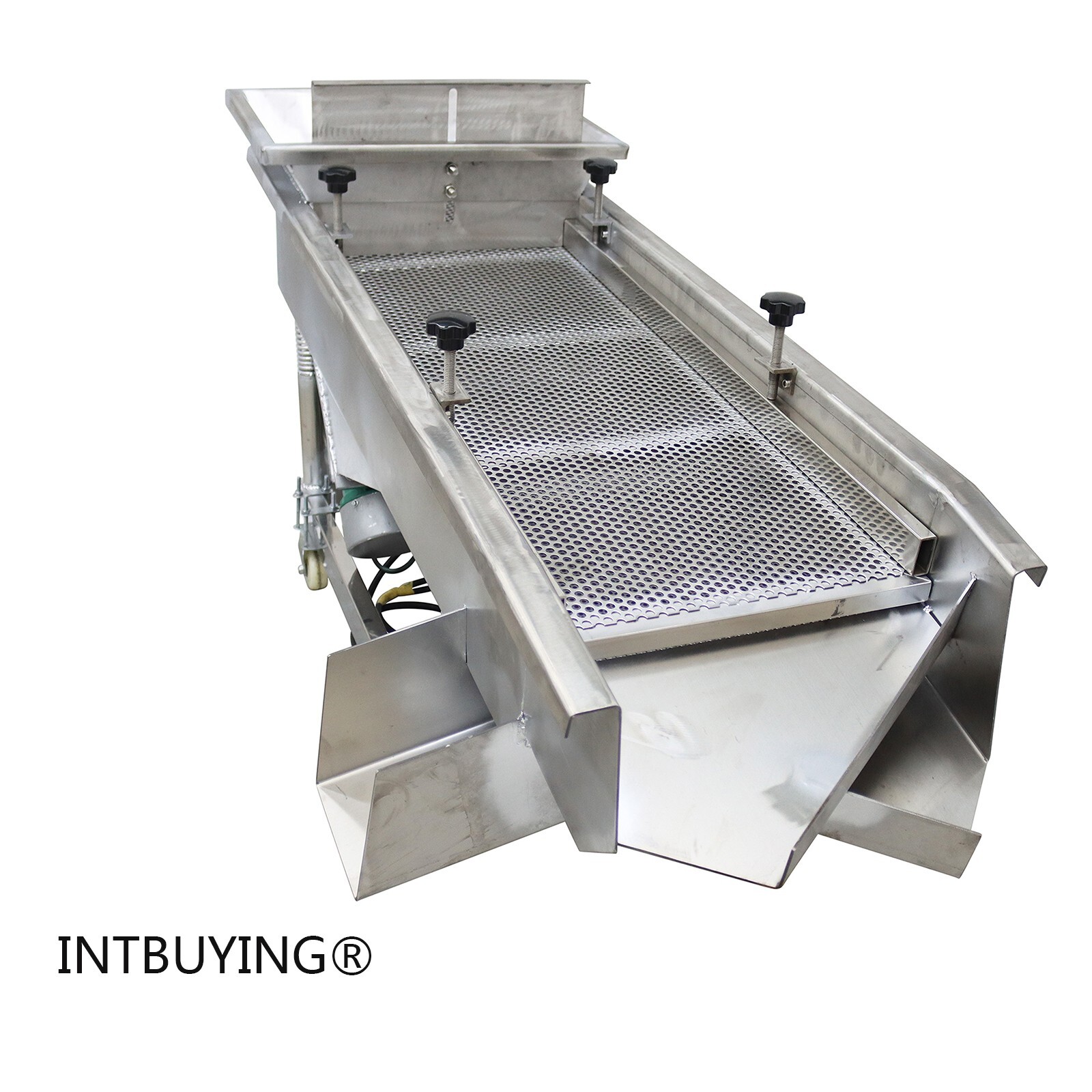 INTBUYING®220V Powered Straight Vibrating Sieve w/4,8mm Screen Medium-sized Type