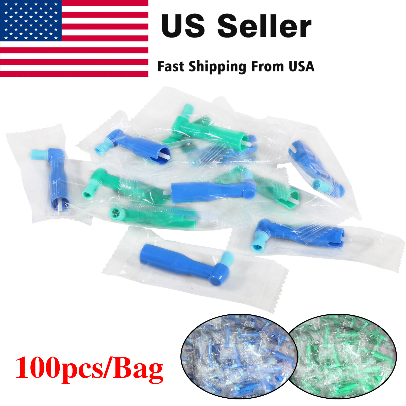 100-500* Dental Prophy Prophylaxis Angles Disposable Latex-Free Soft / Firm Cup